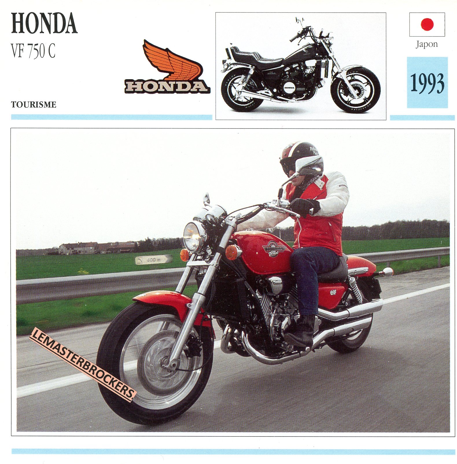 FICHE-MOTO-HONDA-VF-750-VF750C-1993-LEMASTERBROCKERS-CARS-MOTORCYCLE