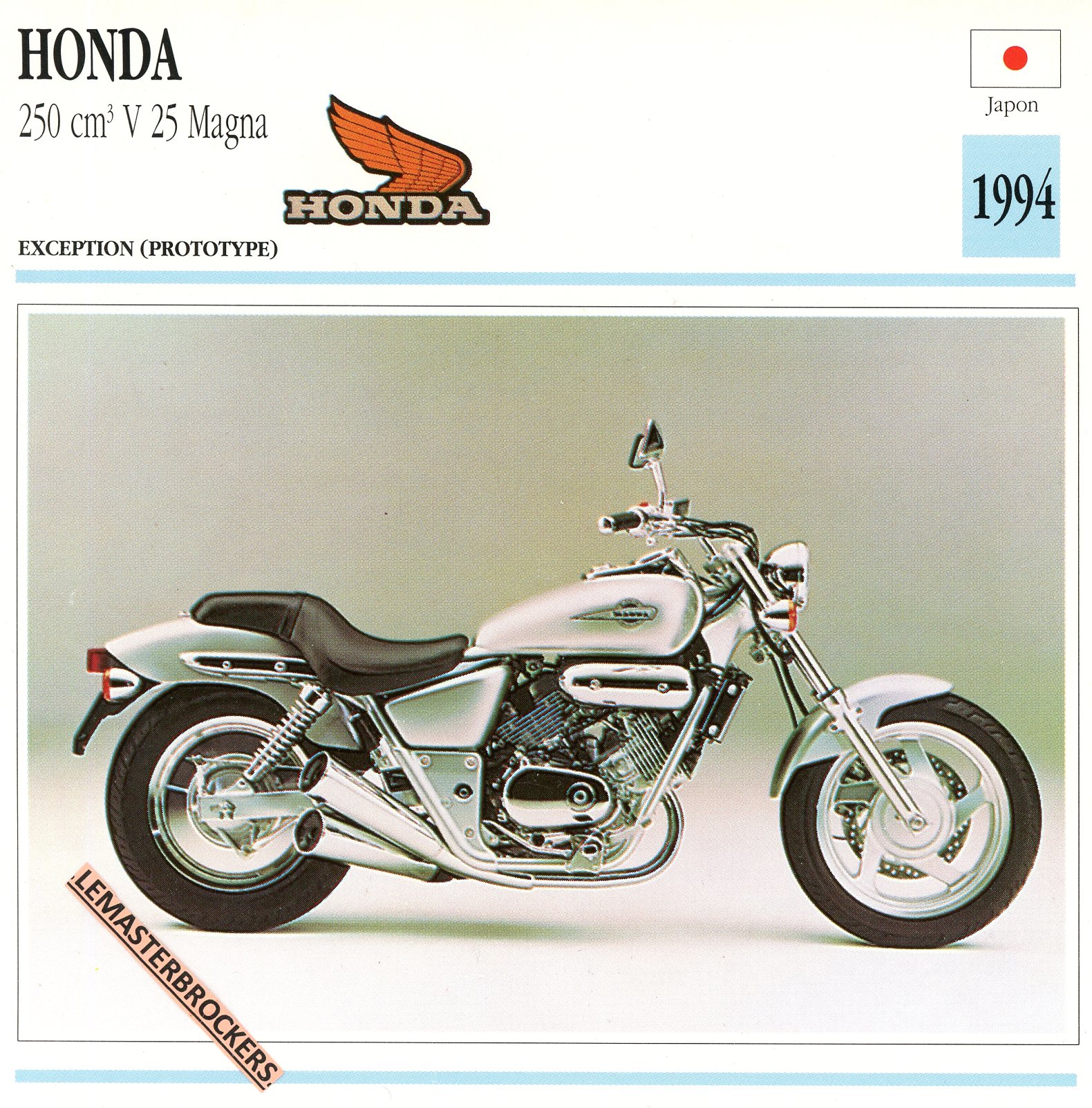 FICHE-MOTO-HONDA-250-V25-MAGNA-1994-LEMASTERBROCKERS-CARS-MOTORCYCLE