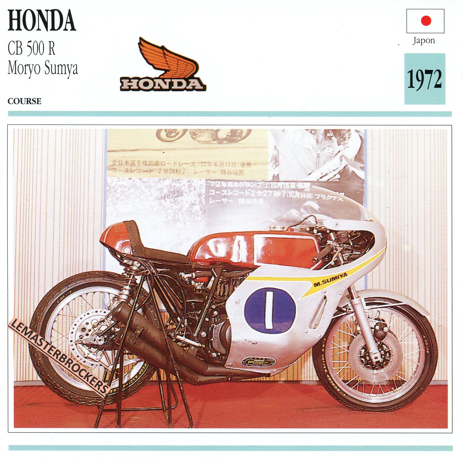 FICHE-MOTO-HONDA-CB-CB500-CB500R-1972-LEMASTERBROCKERS-CARS-MOTORCYCLE
