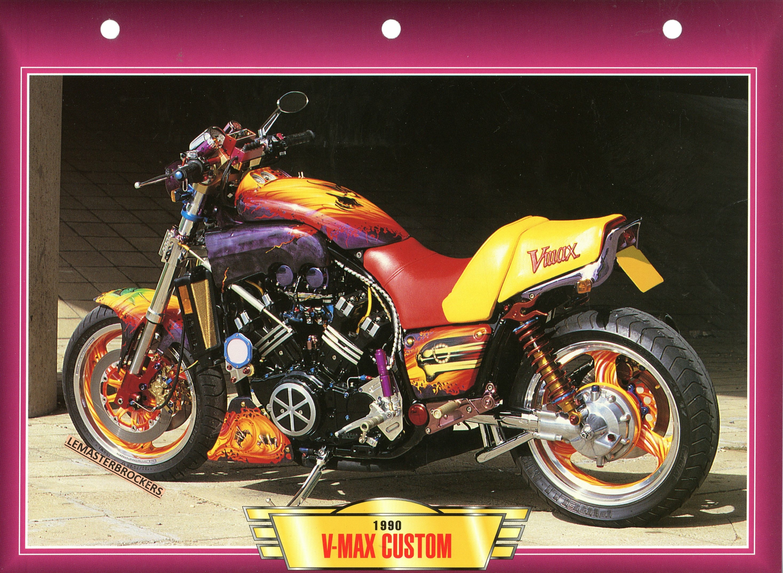 FICHE MOTO YAMAHA V-MAX CUSTOM 1990 - FICHE TECHNIQUE - CARD YAMAHA VMAX