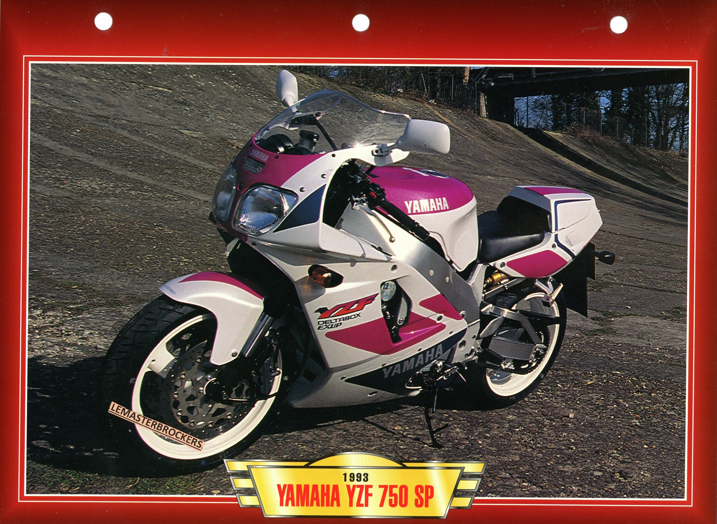 FICHE MOTO YAMAHA YZF 750 SP 1993 - CARD YAMAHA TECHNIQUE YZF750SP