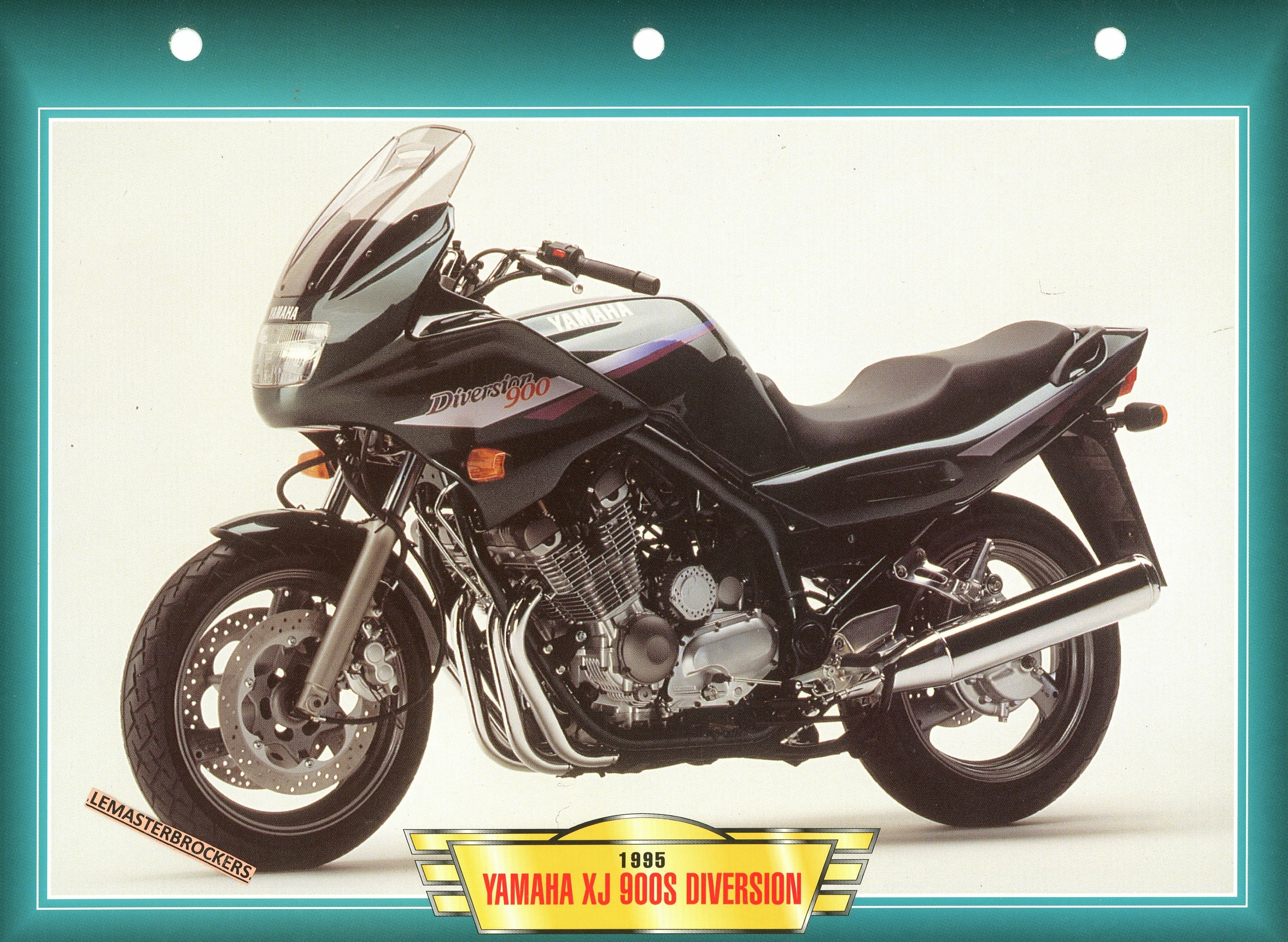 FICHE MOTO YAMAHA XJ900S DIVERSION 1995 - CARD YAMAHA TECHNIQUE XJS