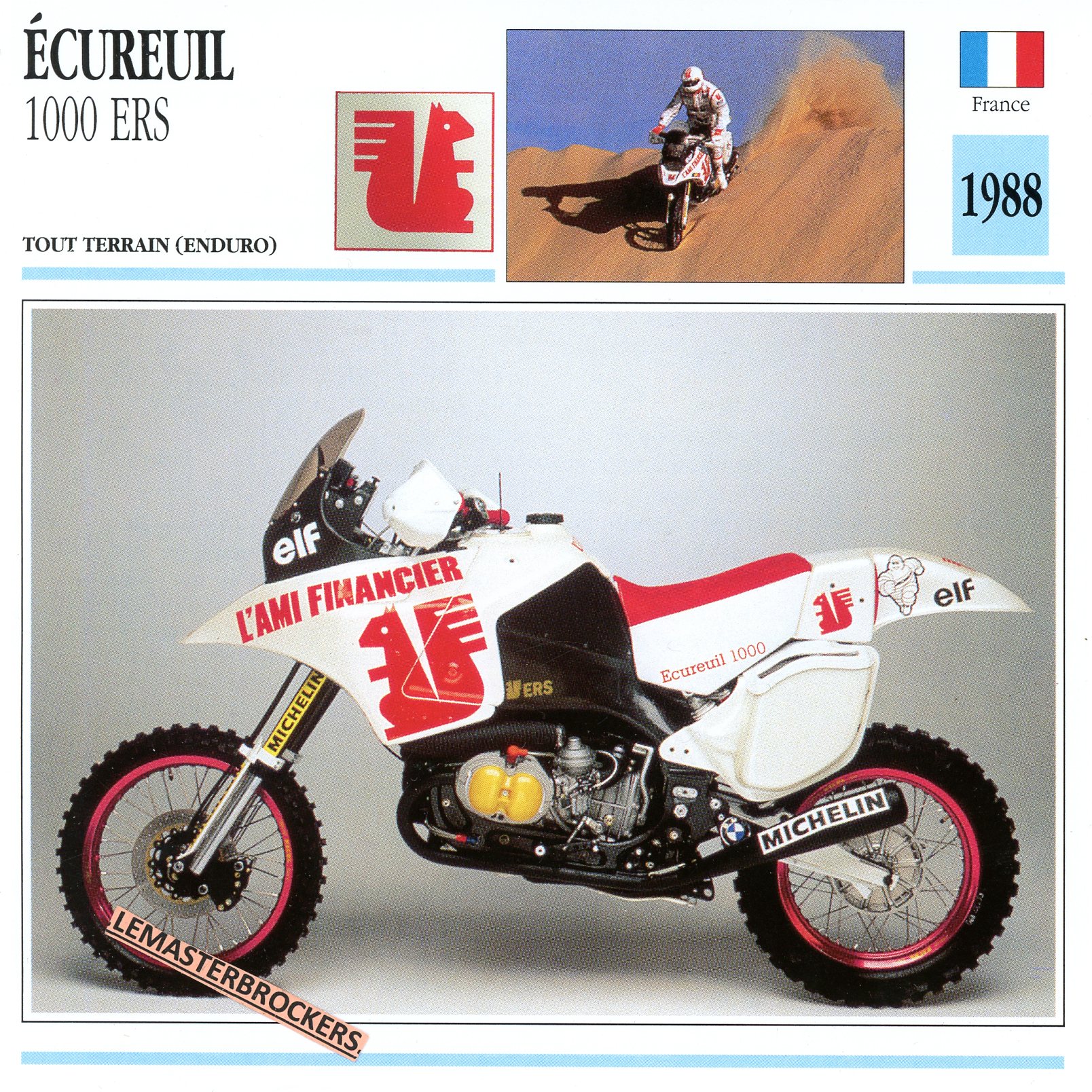 FICHE-MOTO-ECUREUIL-1000-ERS-1988-LEMASTERBROCKERS-CARD-MOTORCYCLE