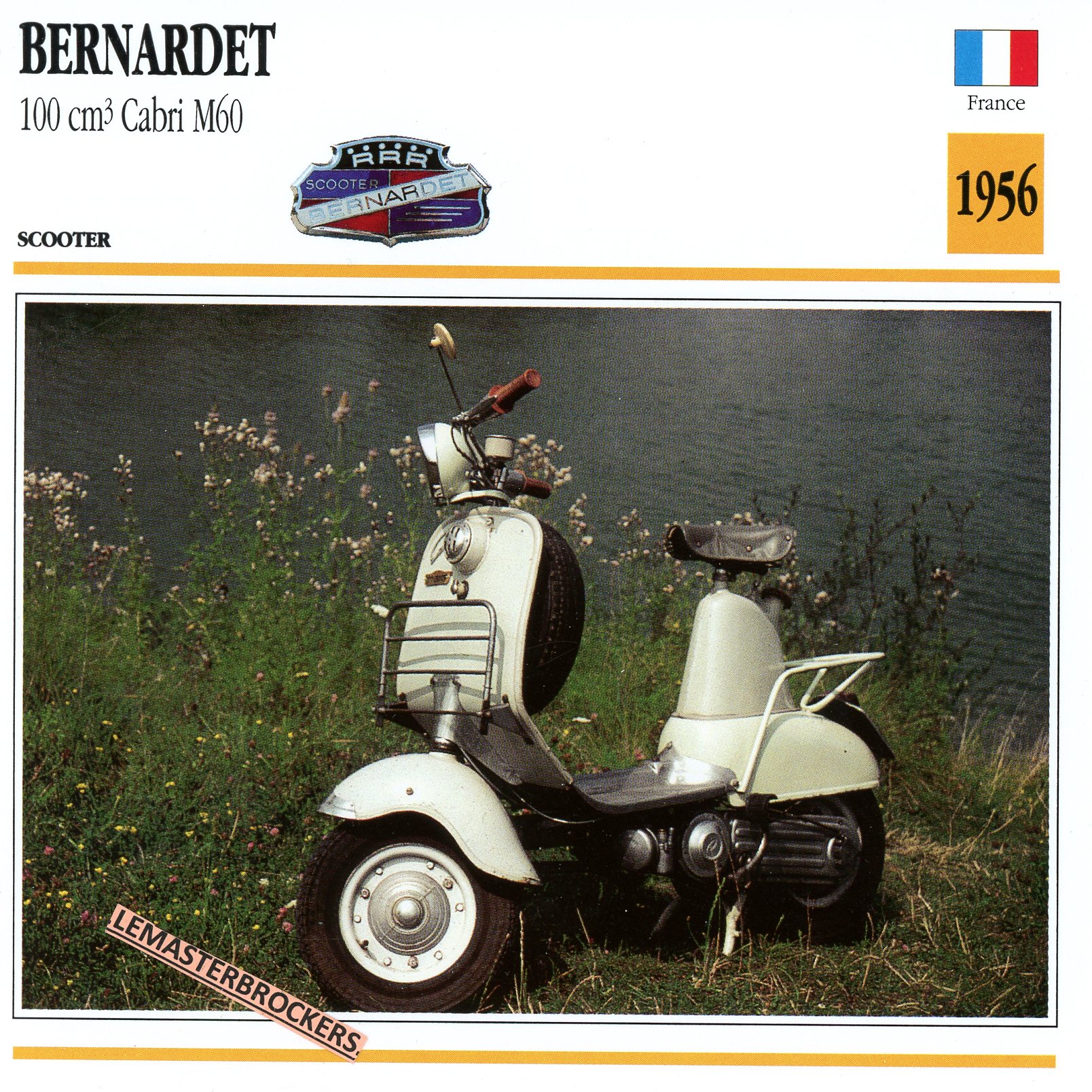 FICHE-SCOOTER-BERNARDER-CABRI-M60-1956-LEMASTERBROCKERS-CARD-MOTORCYCLE