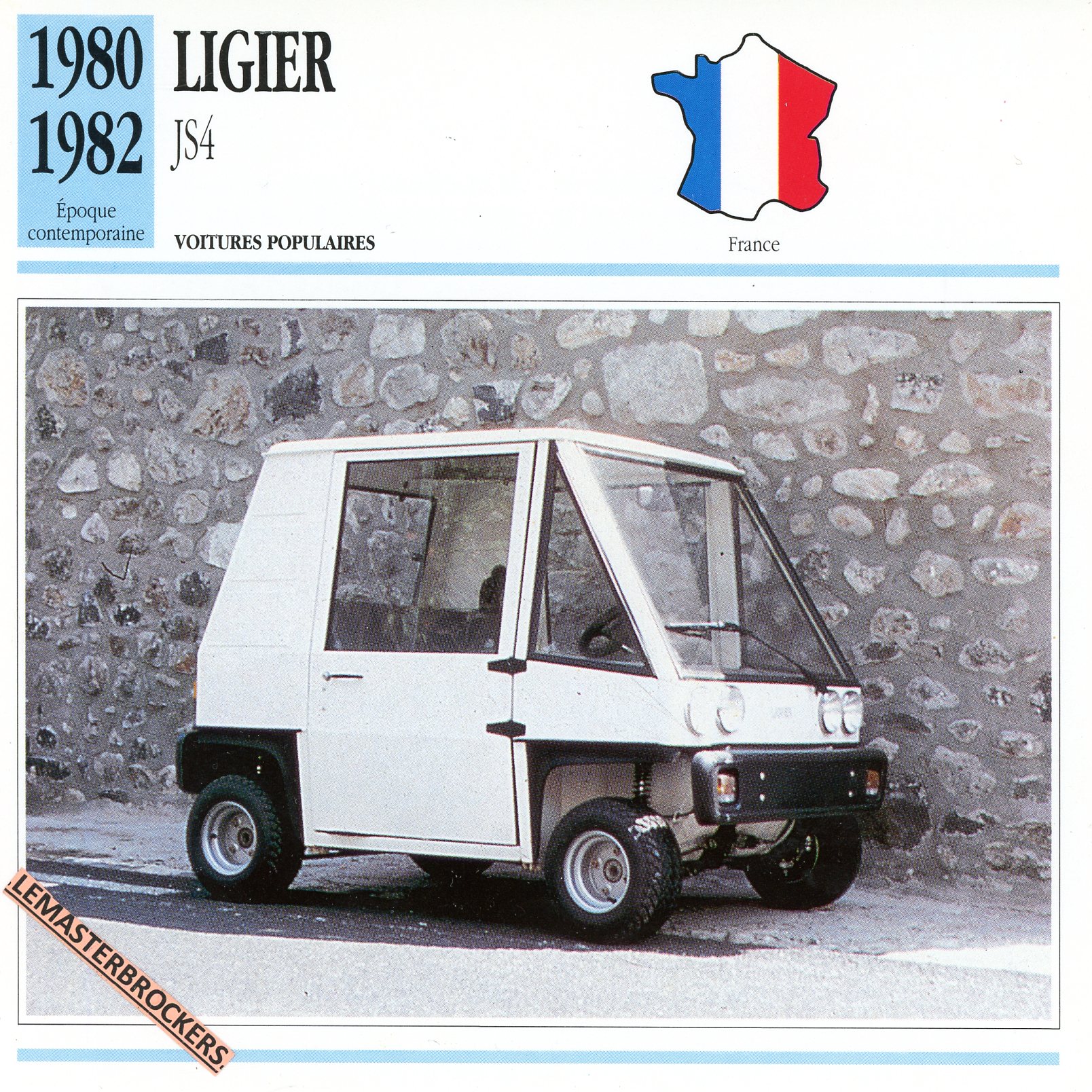 FICHE-AUTO-LIGIER-JS-JS4-VOITURETTE-MICROCAR-LEMASTERBROCKERS-CARS-CARD