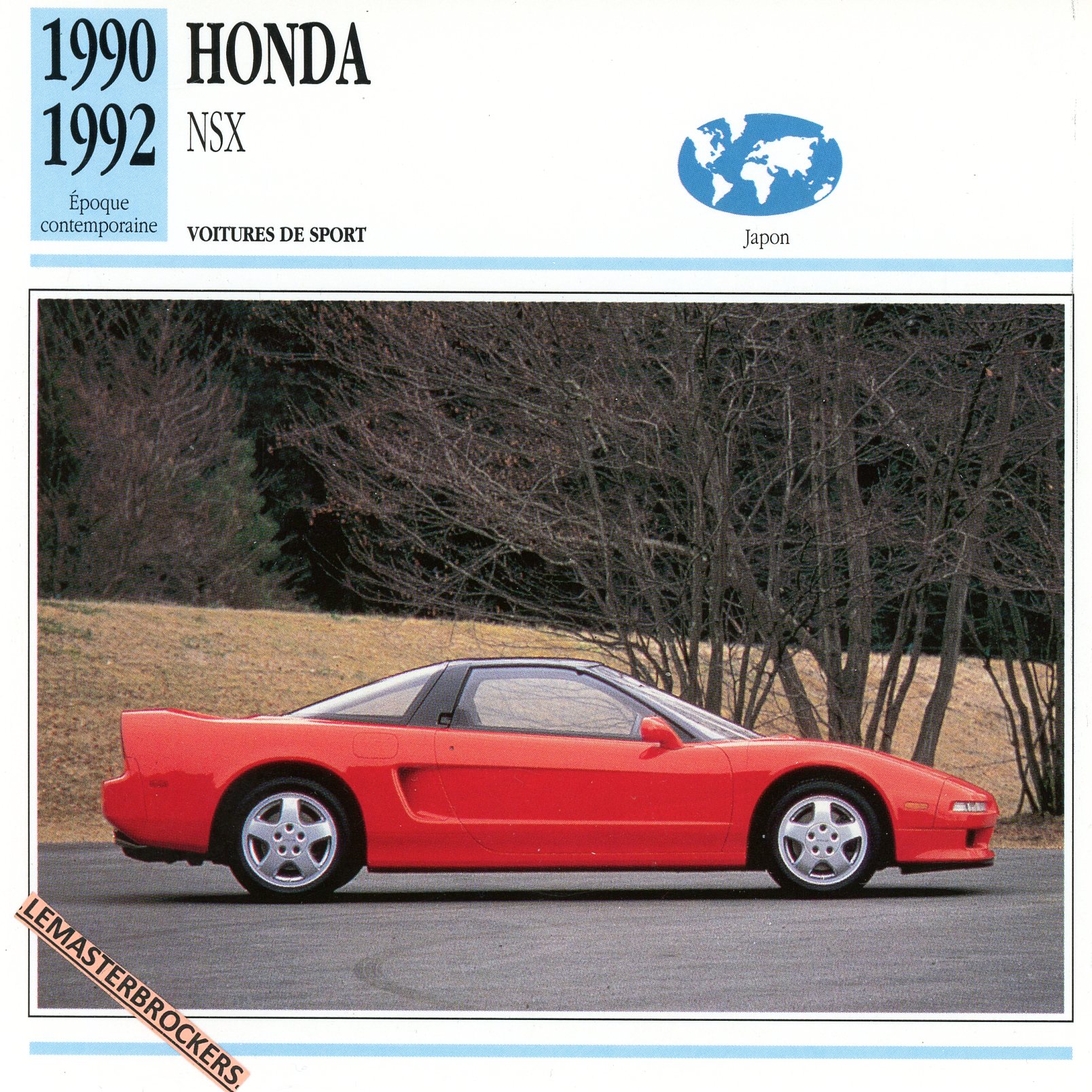 HONDA-NSX-1990-1992-FICHE-AUTO-LEMASTERBROCKERS-CARD-CARS