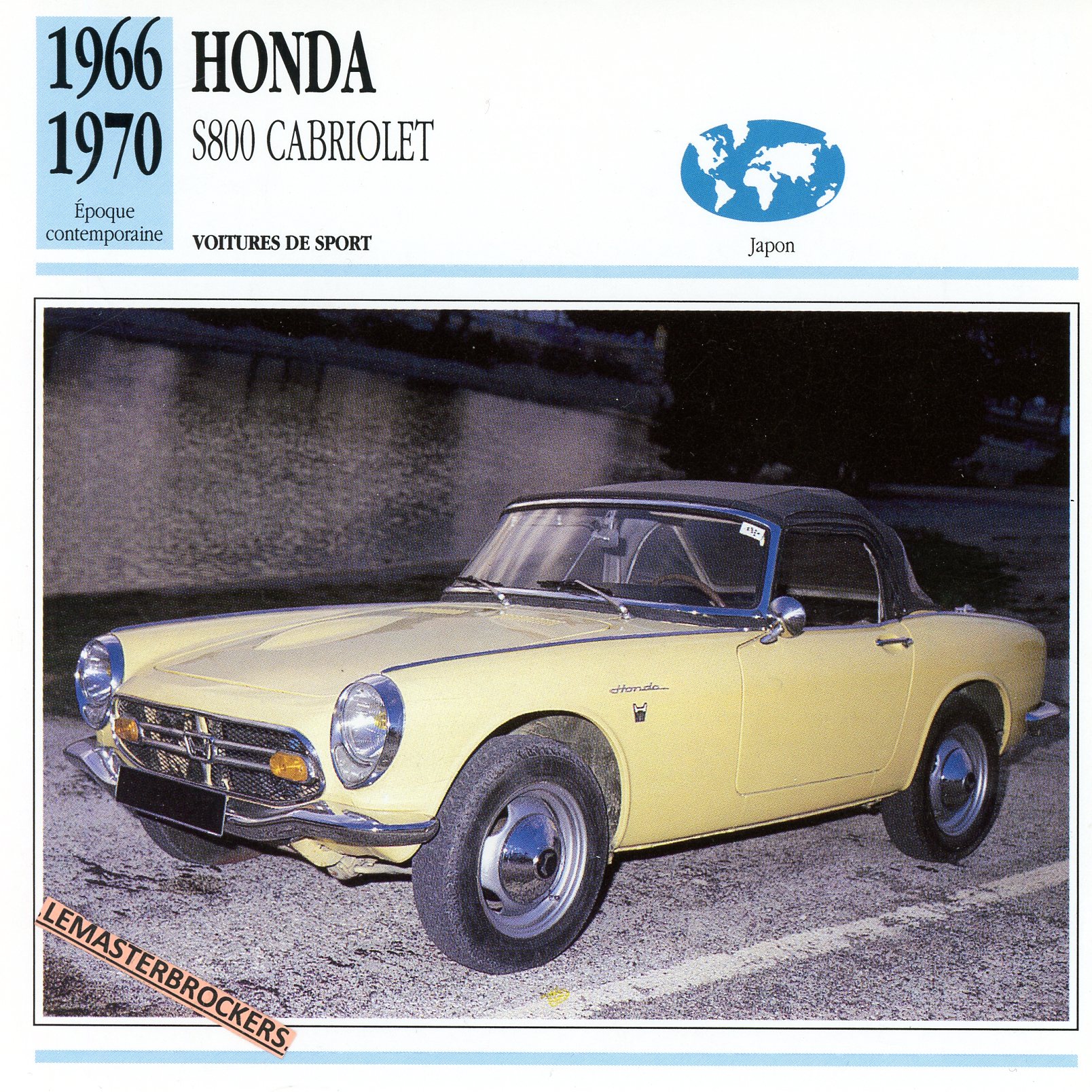 HONDA-S800-CABRIOLET-1966-1970-FICHE-AUTO-LEMASTERBROCKERS-CARD-CARS
