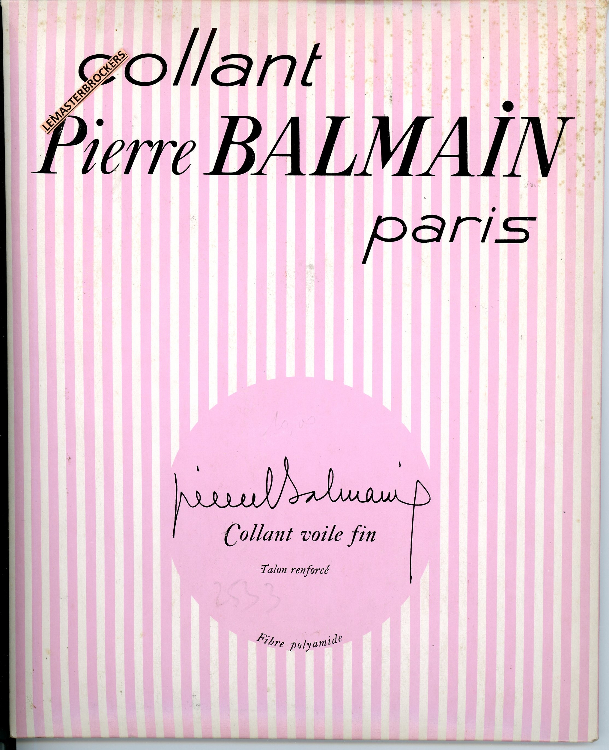 COLLANT VOILE FIN - POCHETTE PIERRE BALMAIN PARIS VINTAGE - TAILLE 3 39/40