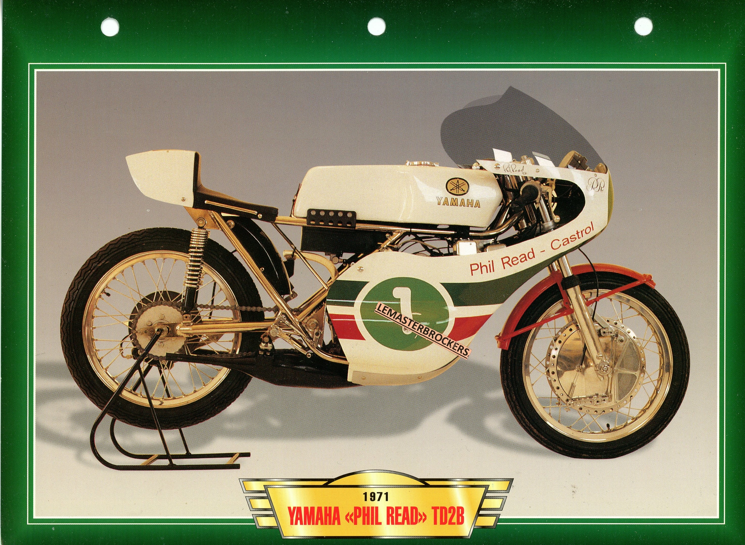 FICHE-MOTO-YAMAHA-PHIL-READ-TD2B-1971-LEMASTERBROCKERS-CARD-MOTORCYCLE