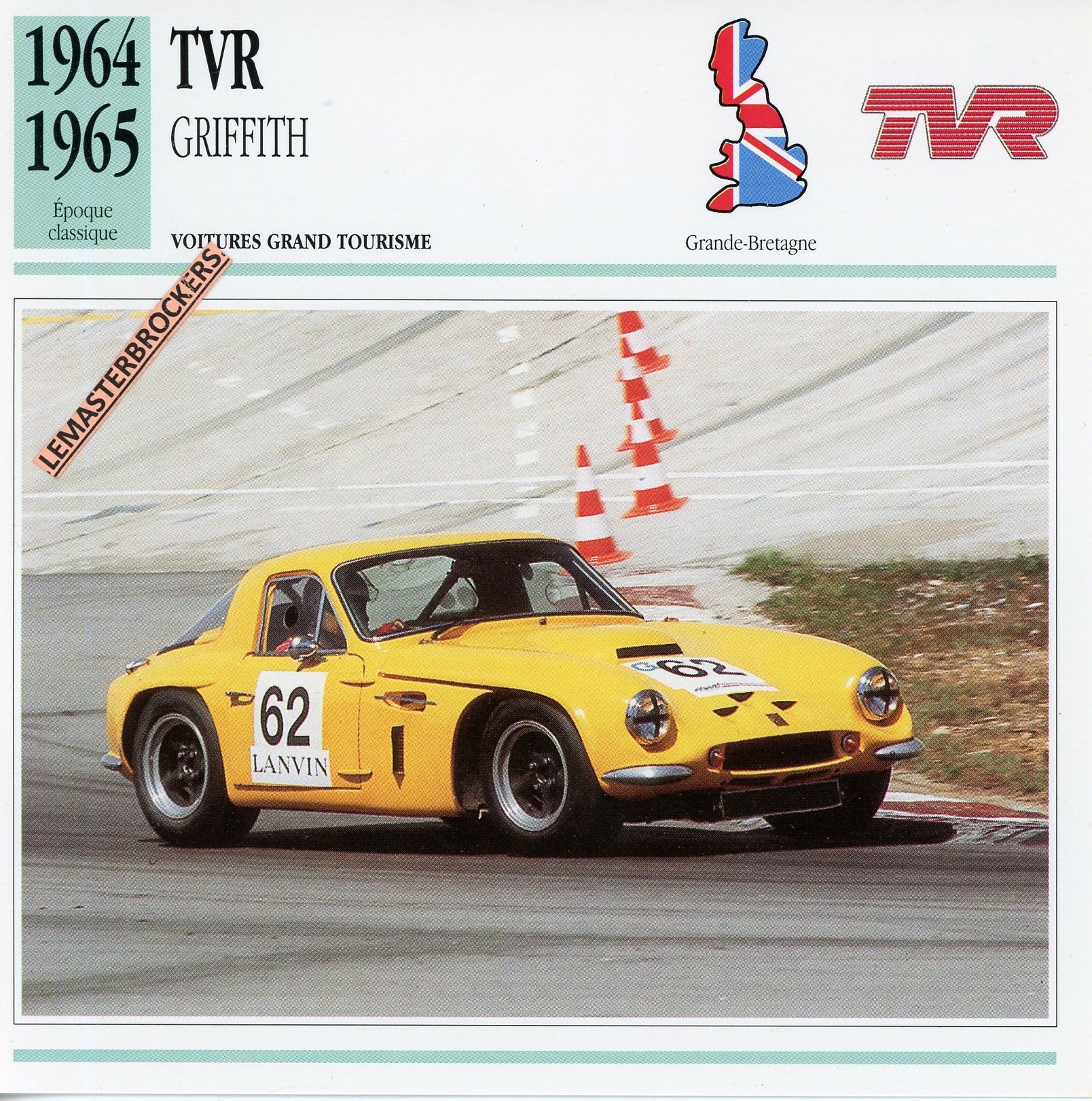 TVR-GRIFFITH-GTS8-GTS-1964-1965-FICHE-AUTO-LEMASTERBROCKERS-CARD-CARS-ATLAS