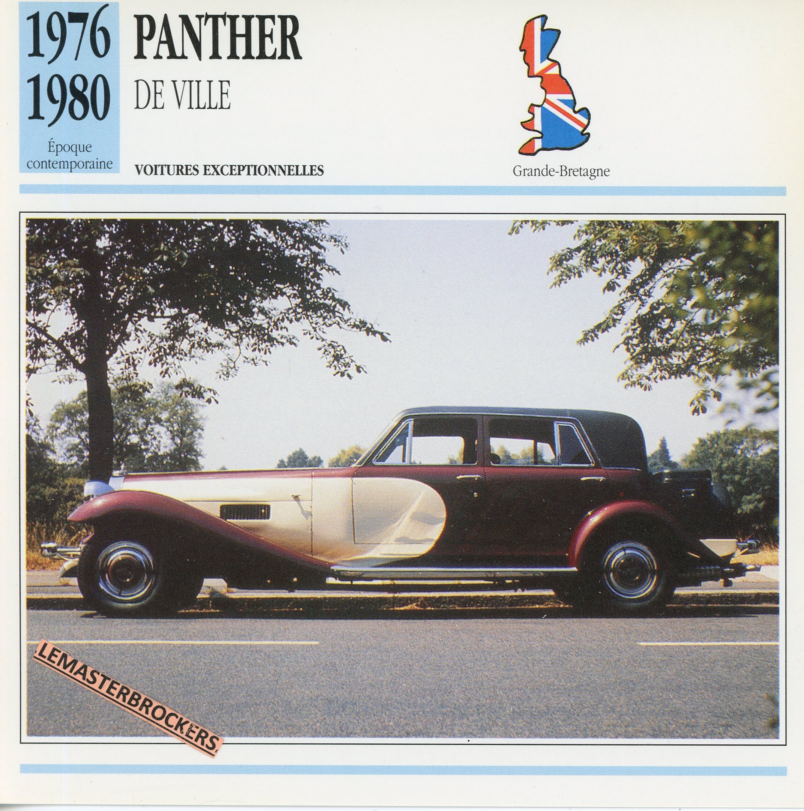 FICHE-PANTHER-DE-VILLE-1976-1980-LEMASTERBROCKERS-FICHE-AUTO-CARS-CARD-ATLAS-FRENCH