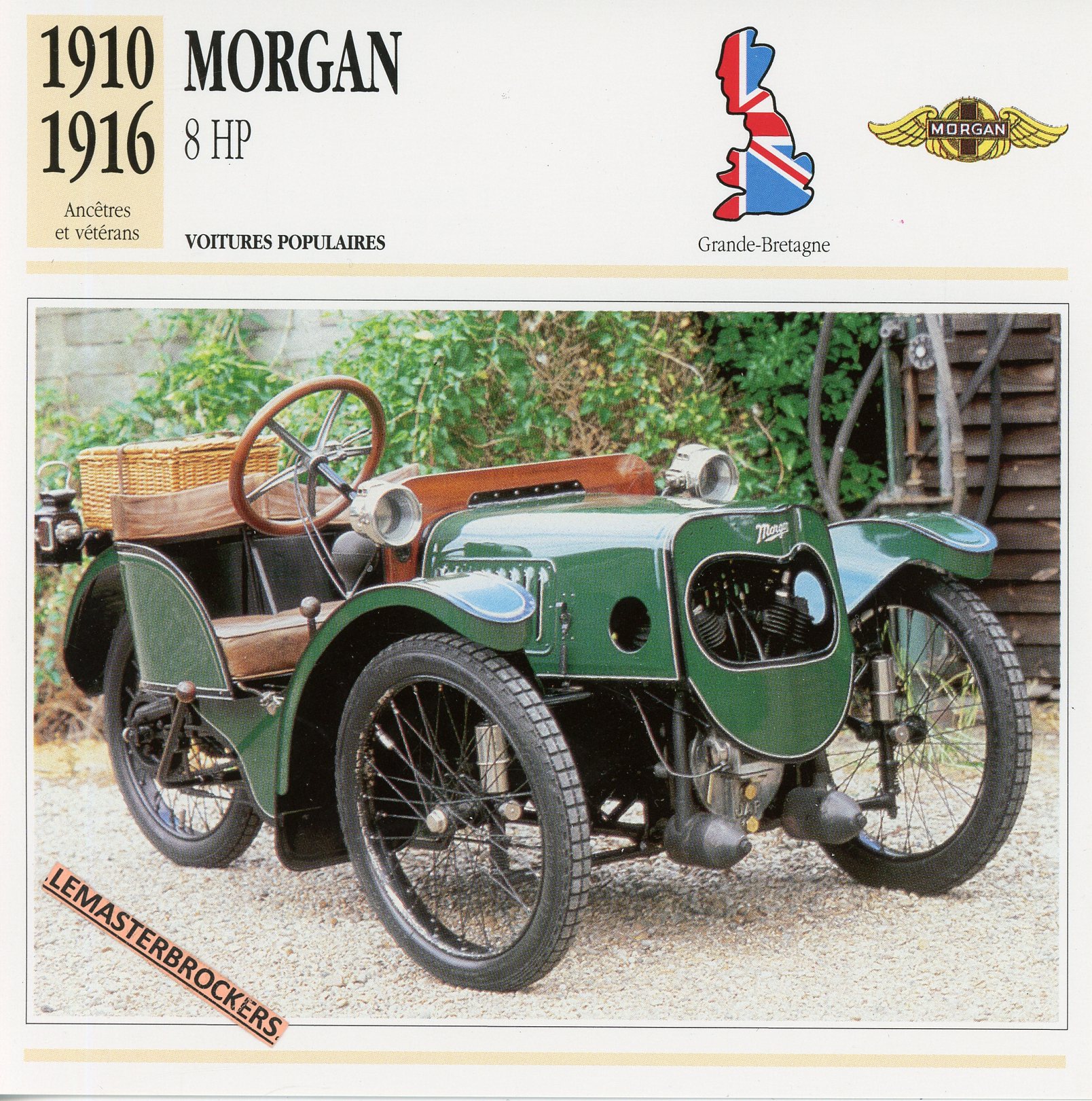 FICHE-MORGAN-8HP-1910-1916-LEMASTERBROCKERS-FICHE-AUTO-CARS-CARD-ATLAS-FRENCH