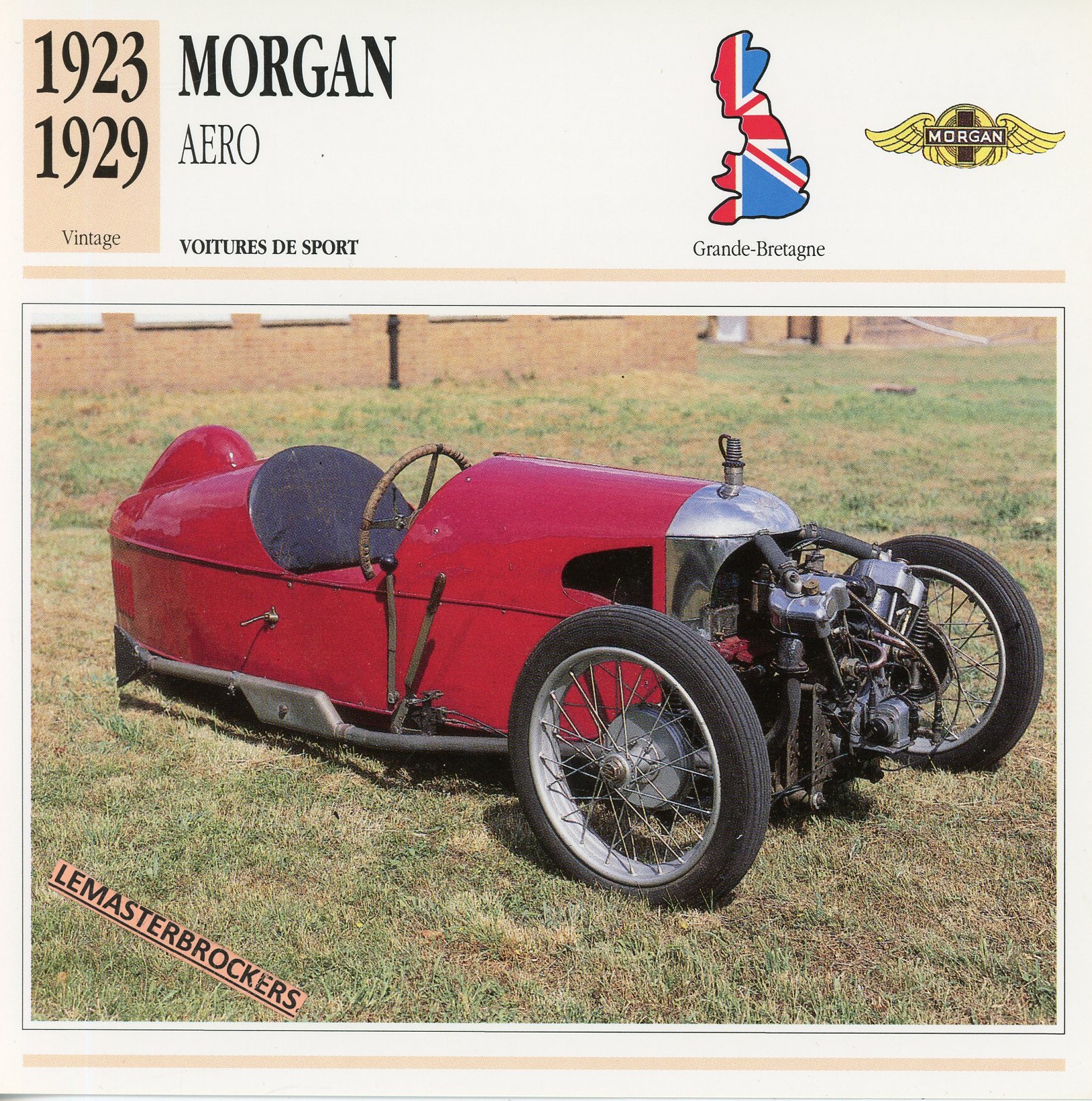 FICHE-MORGAN-AERO-1923-1929-LEMASTERBROCKERS-FICHE-AUTO-CARS-CARD-ATLAS-FRENCH