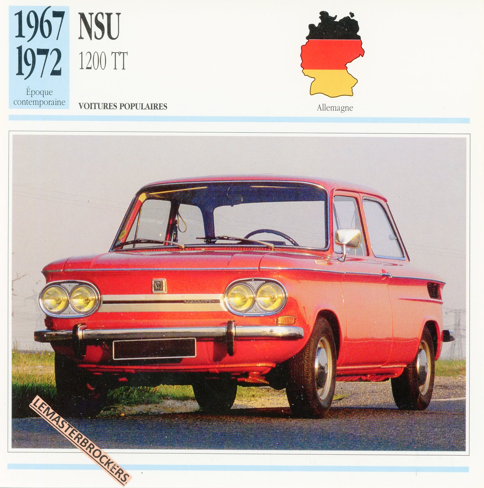 FICHE-NSU-1200-TT-LEMASTERBROCKERS-FICHE-AUTO-CARS-CARD-ATLAS-FRENCH