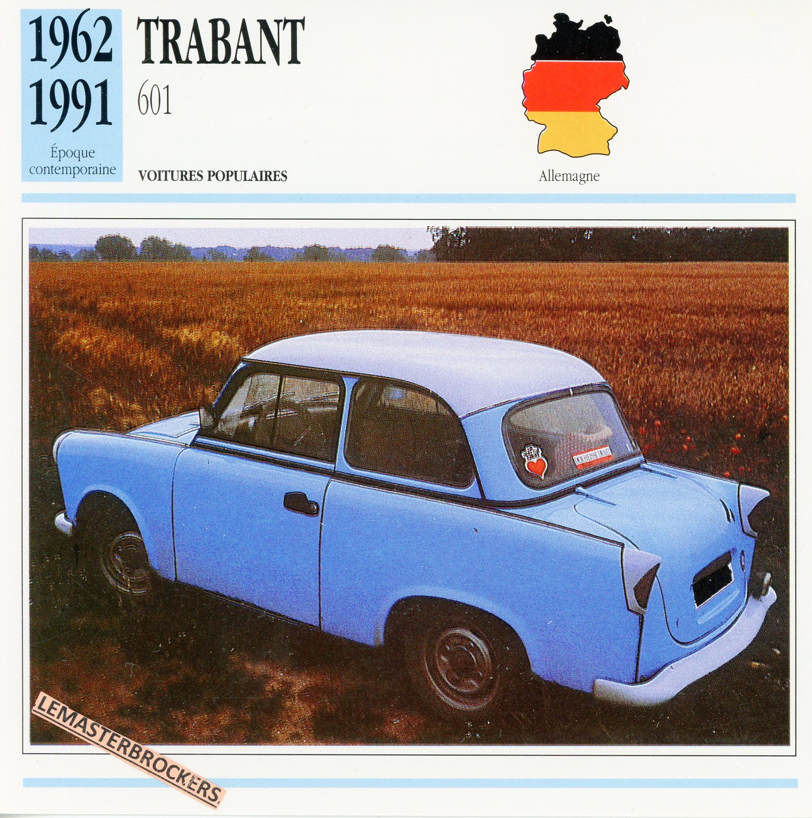 FICHE-TRABANT-601-LEMASTERBROCKERS-FICHE-AUTO-CARS-CARD-ATLAS-FRENCH