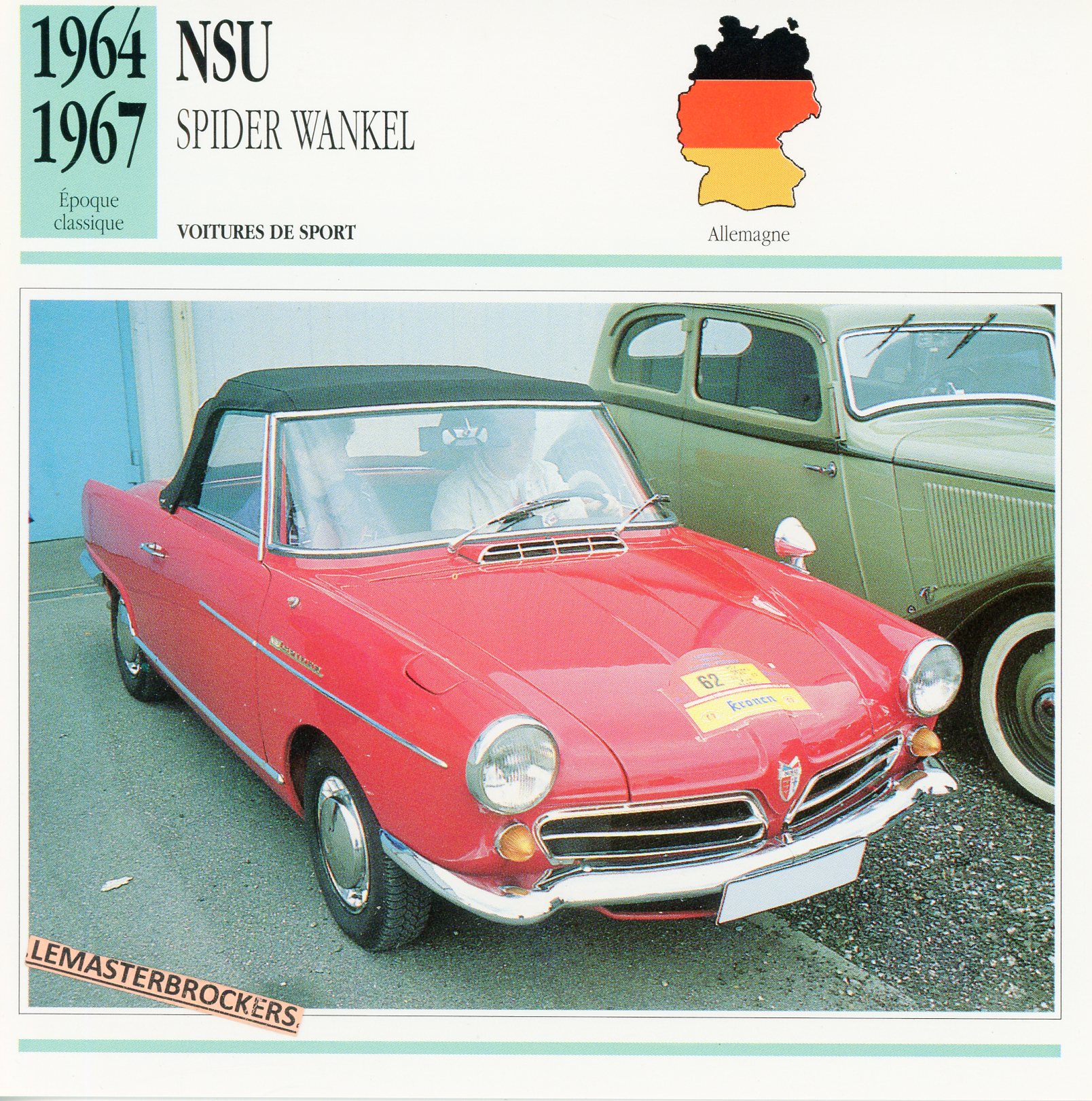 FICHE NSU SPIDER WANKEL 1964 1967 - FICHE AUTO NSU