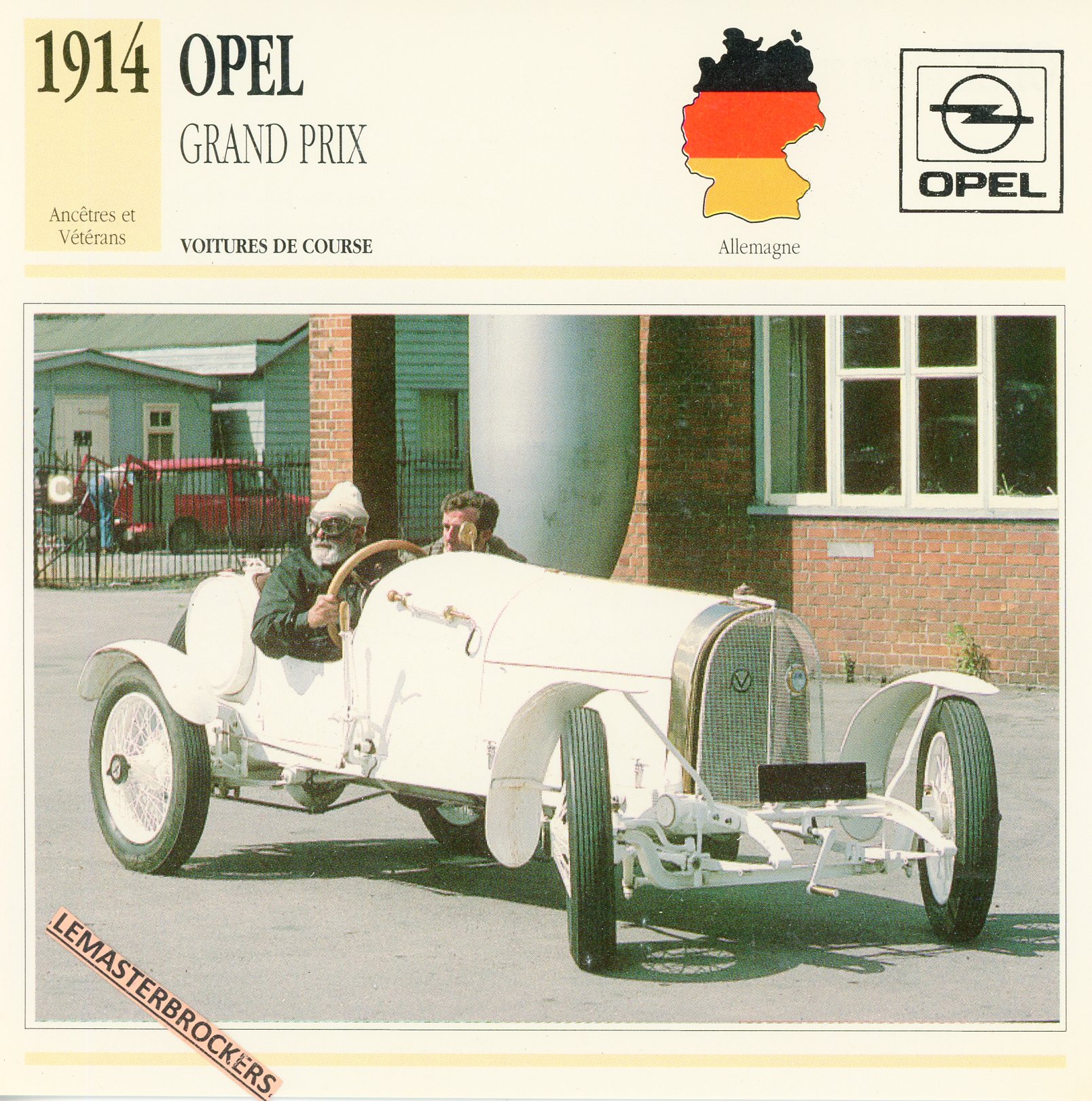 OPEL GRAND PRIX 1914 - FICHE AUTO OPEL