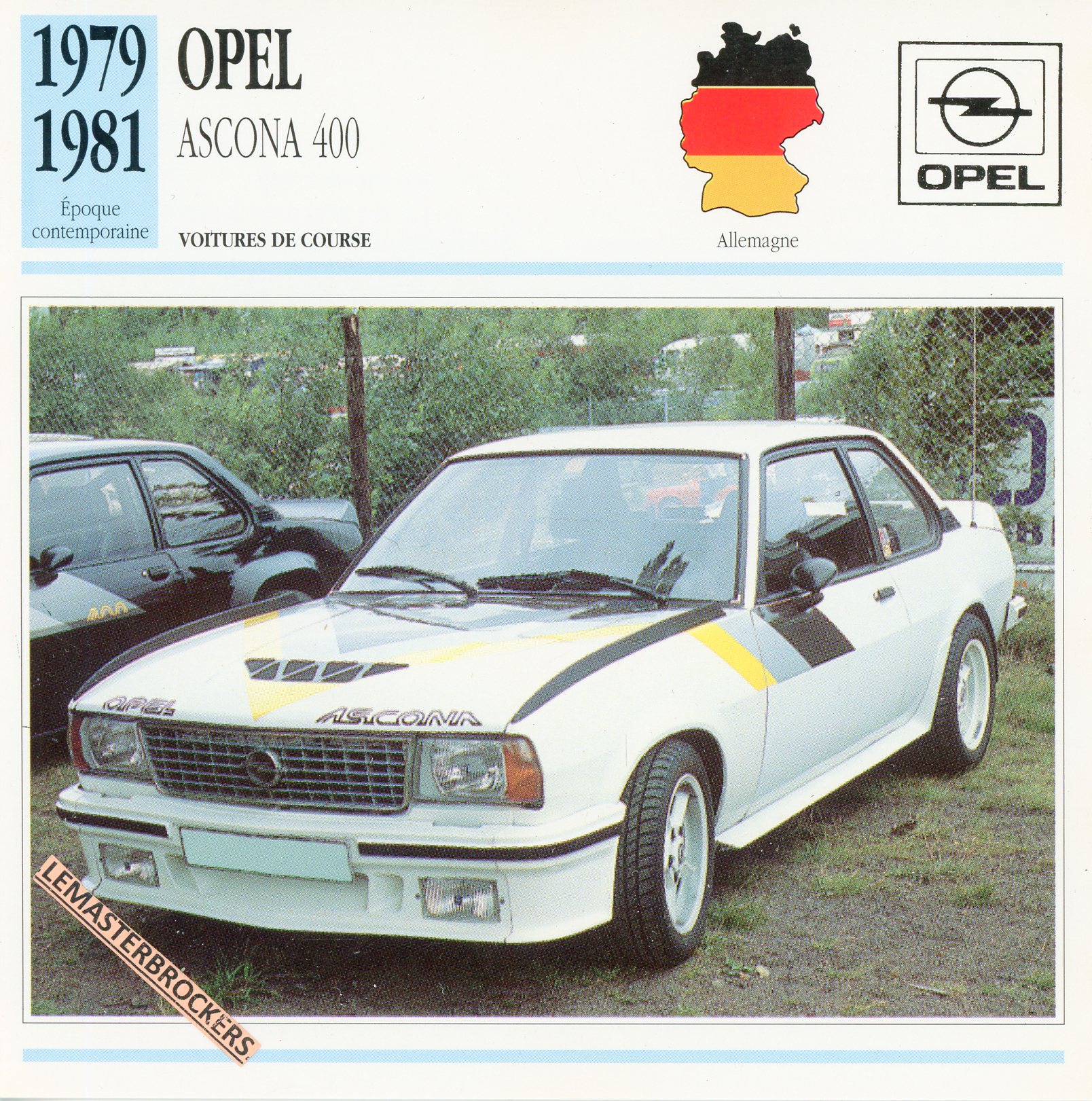 OPEL ASCONA 400 1979 1981 - FICHE AUTO OPEL