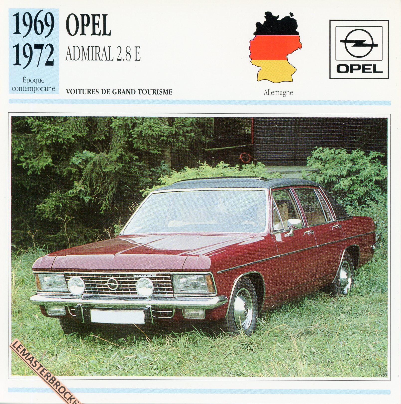 OPEL-ADMIRAL-1969-1972-LEMASTERBROCKERS-FICHE-AUTO-CARS-CARD-ATLAS