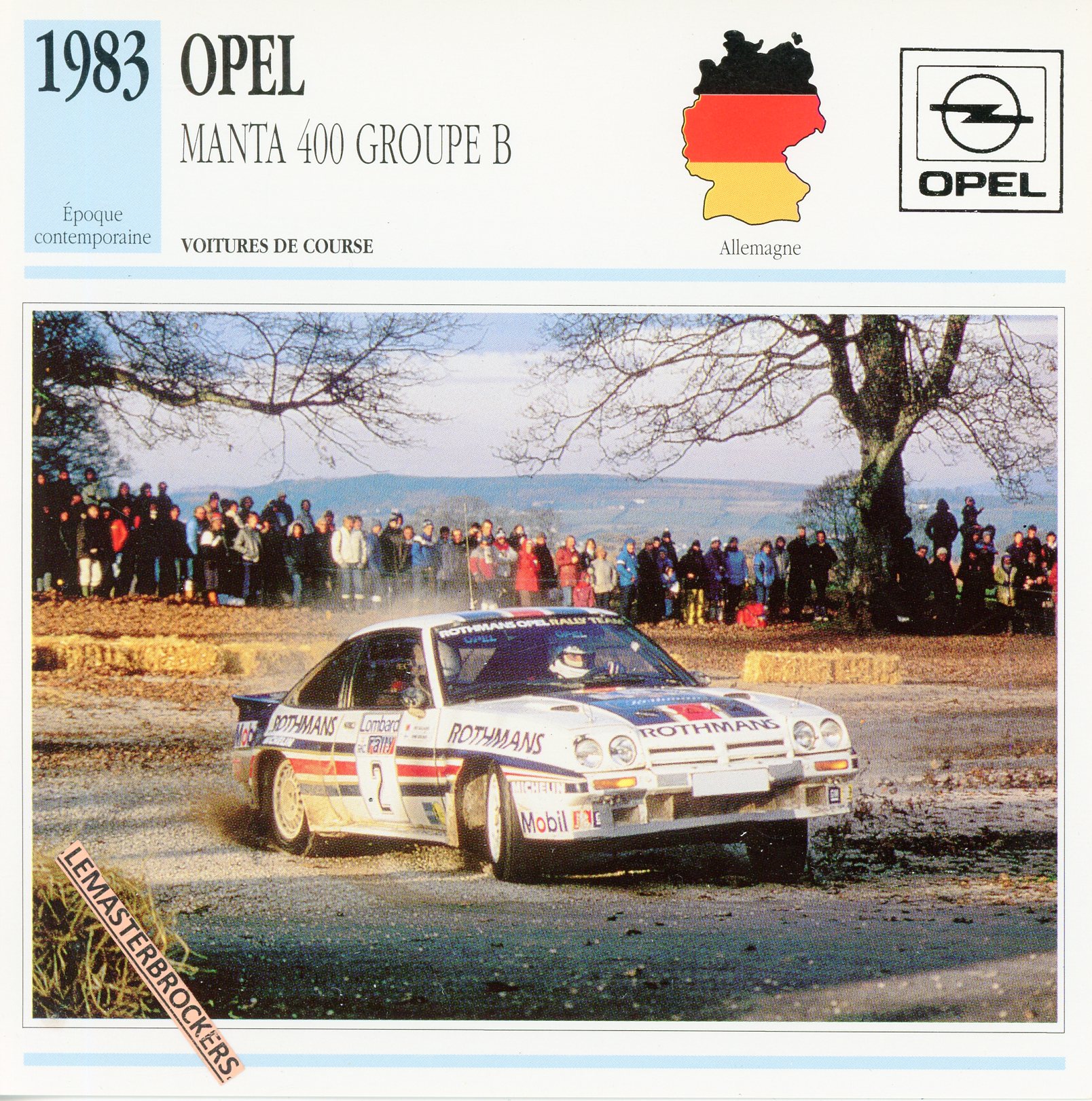 OPEL-MANTA-400-1983-LEMASTERBROCKERS-FICHE-AUTO-CARS-CARD-ATLAS