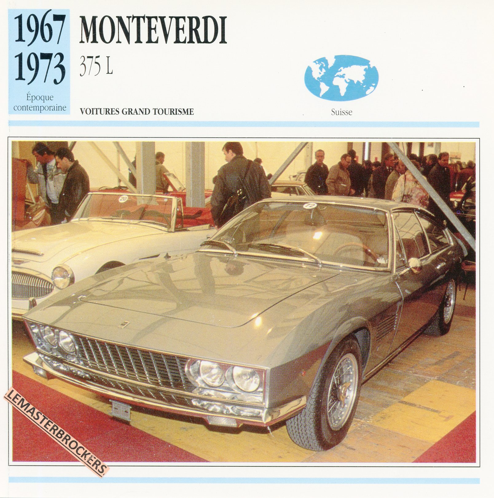 MONTEVERDI-375L-1967-1973-LEMASTERBROCKERS-FICHE-AUTO-CARS-CARD-ATLAS