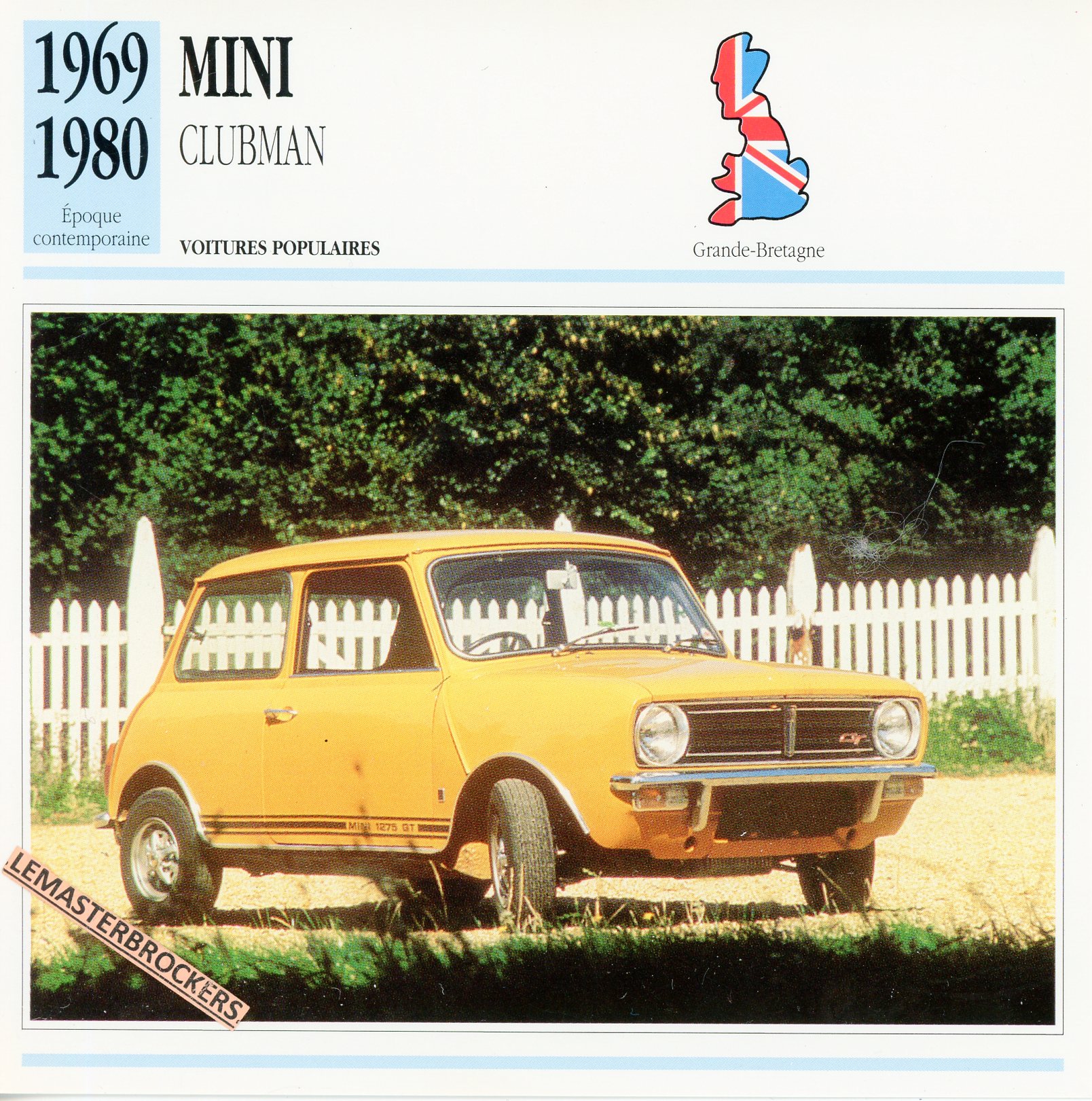 MINI-CLUBMAN-1969-1980-LEMASTERBROCKERS-FICHE-AUTO-CARS-CARD-ATLAS