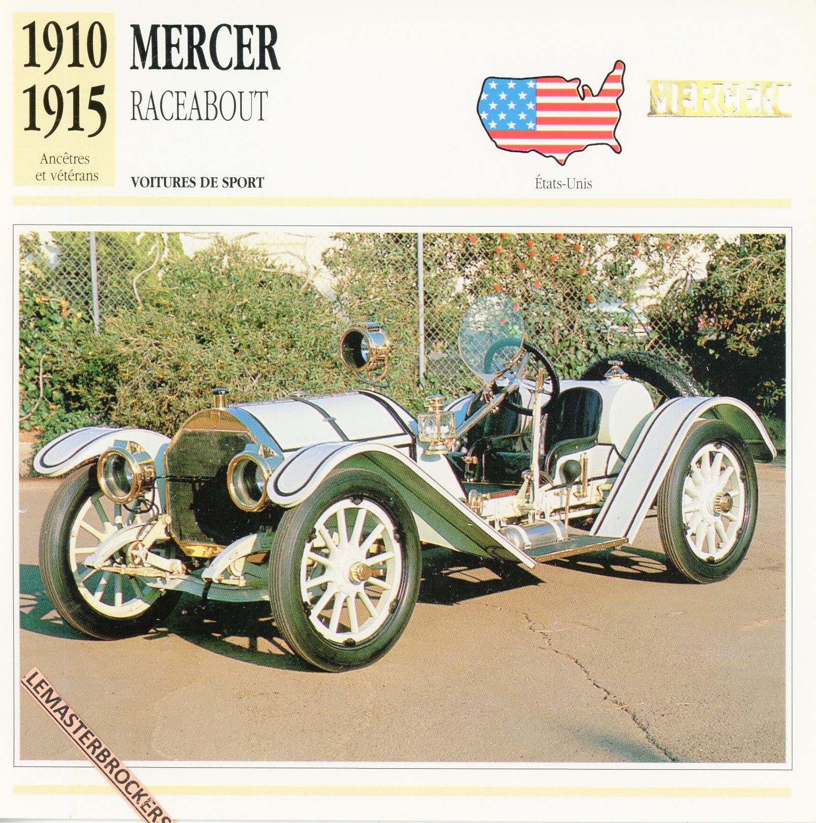 MERCER-RACEBOUT-1910-1915-LEMASTERBROCKERS-FICHE-AUTO-CARS-CARD-ATLAS