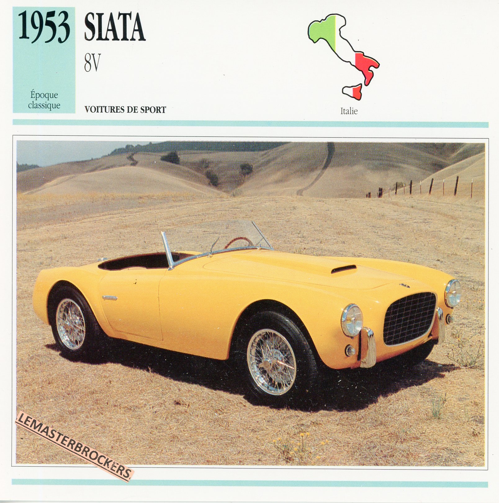 SIATA-8V-1953-LEMASTERBROCKERS-FICHE-AUTO-CARS-CARD-ATLAS