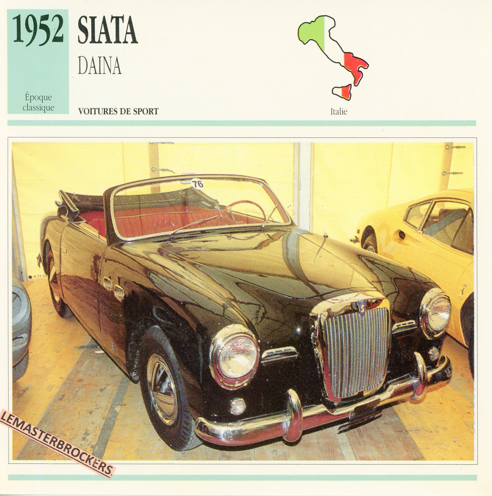 SIATA-DAINA-1952-LEMASTERBROCKERS-FICHE-AUTO-CARS-CARD-ATLAS