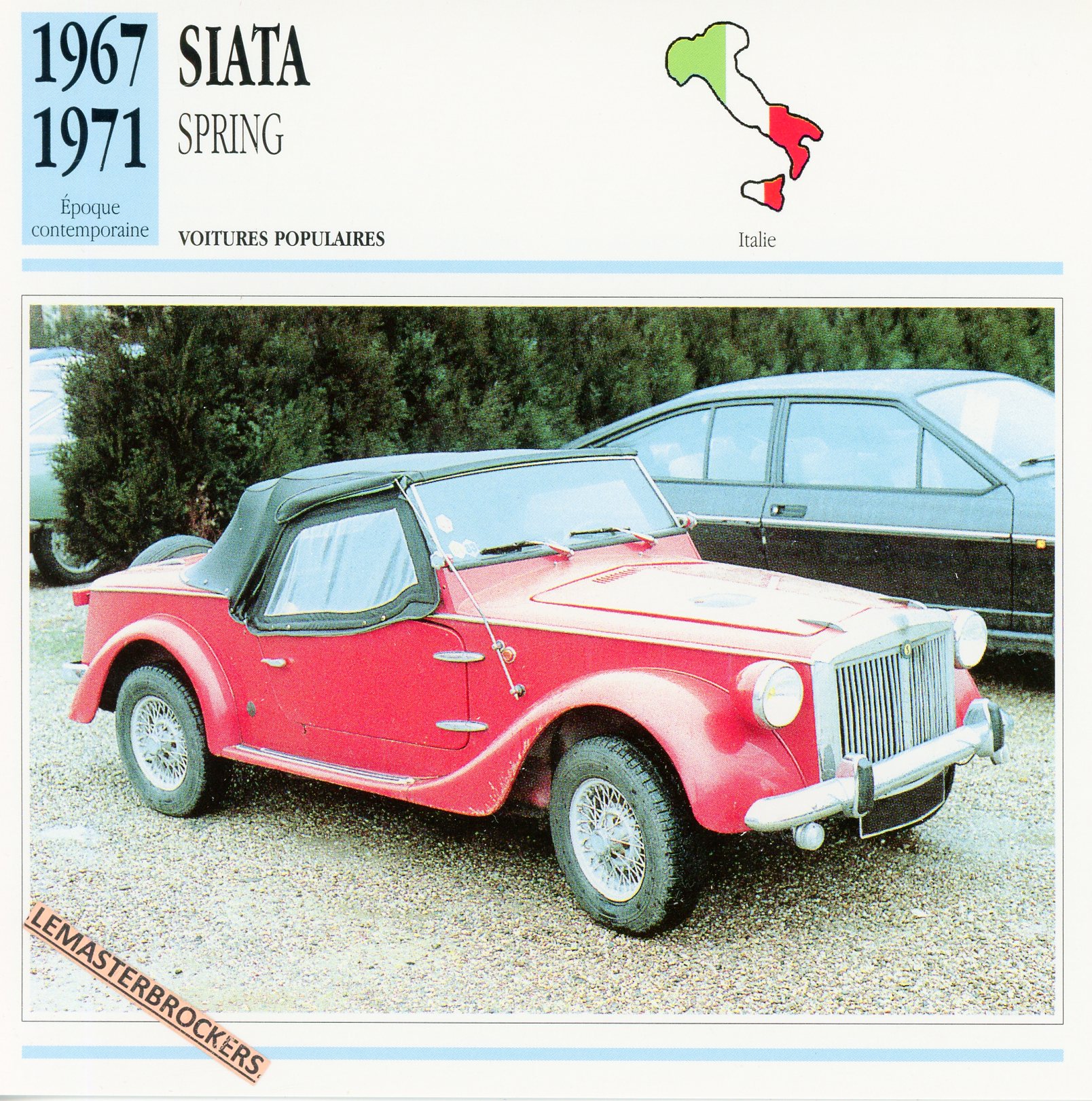 SIATA-SPRING-1967-1971-LEMASTERBROCKERS-FICHE-AUTO-CARS-CARD-ATLAS