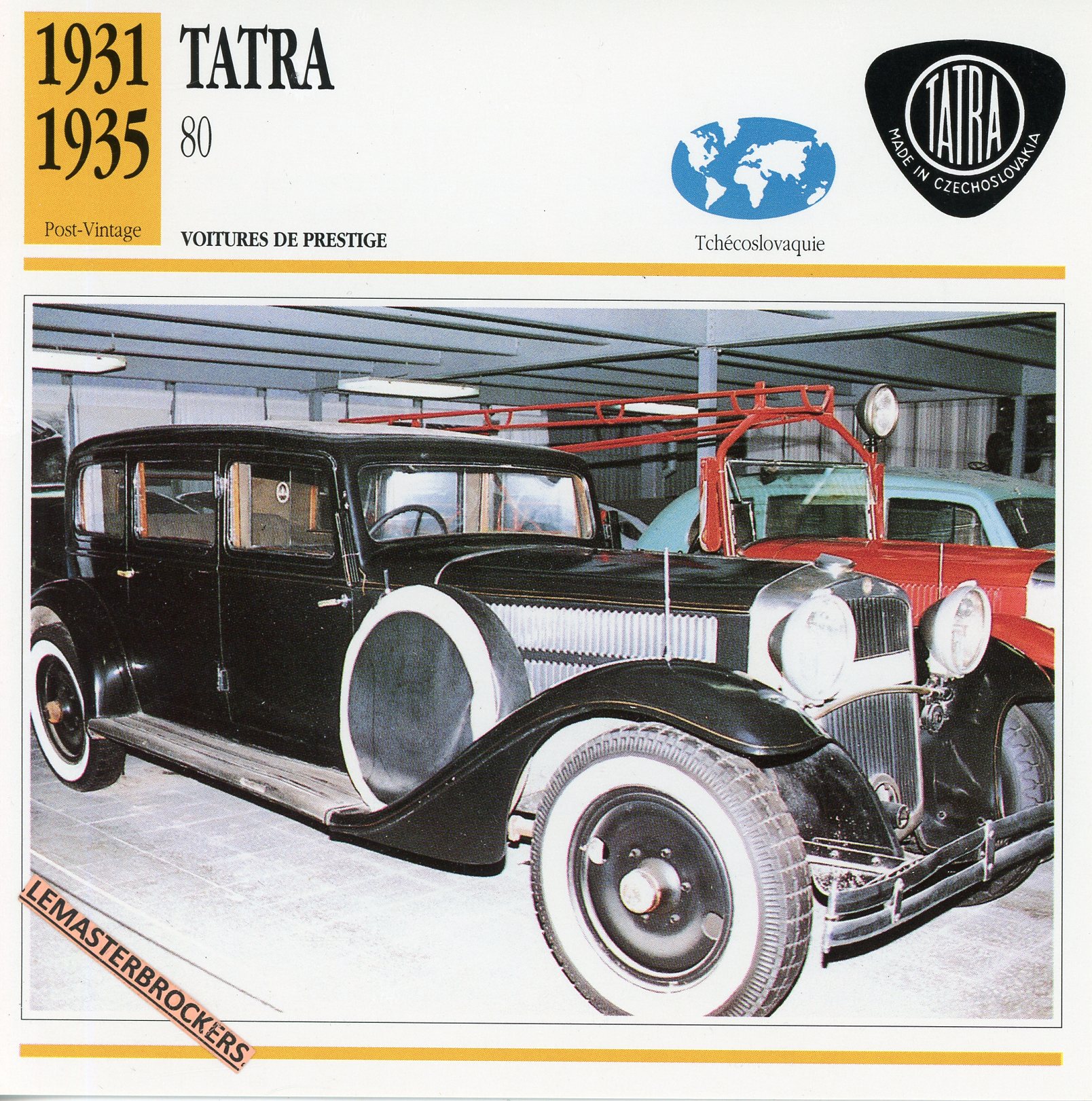 TATRA-80-1931-1935-LEMASTERBROCKERS-FICHE-AUTO-CARS-CARD-ATLAS