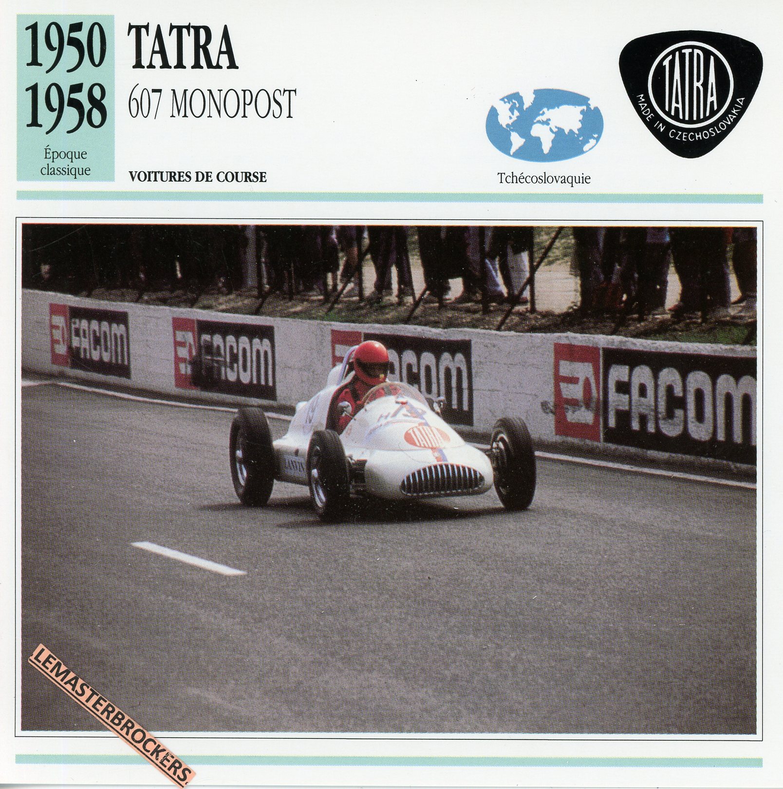 TATRA-607-MONOPOST-LEMASTERBROCKERS-FICHE-AUTO-CARS-CARD-ATLAS