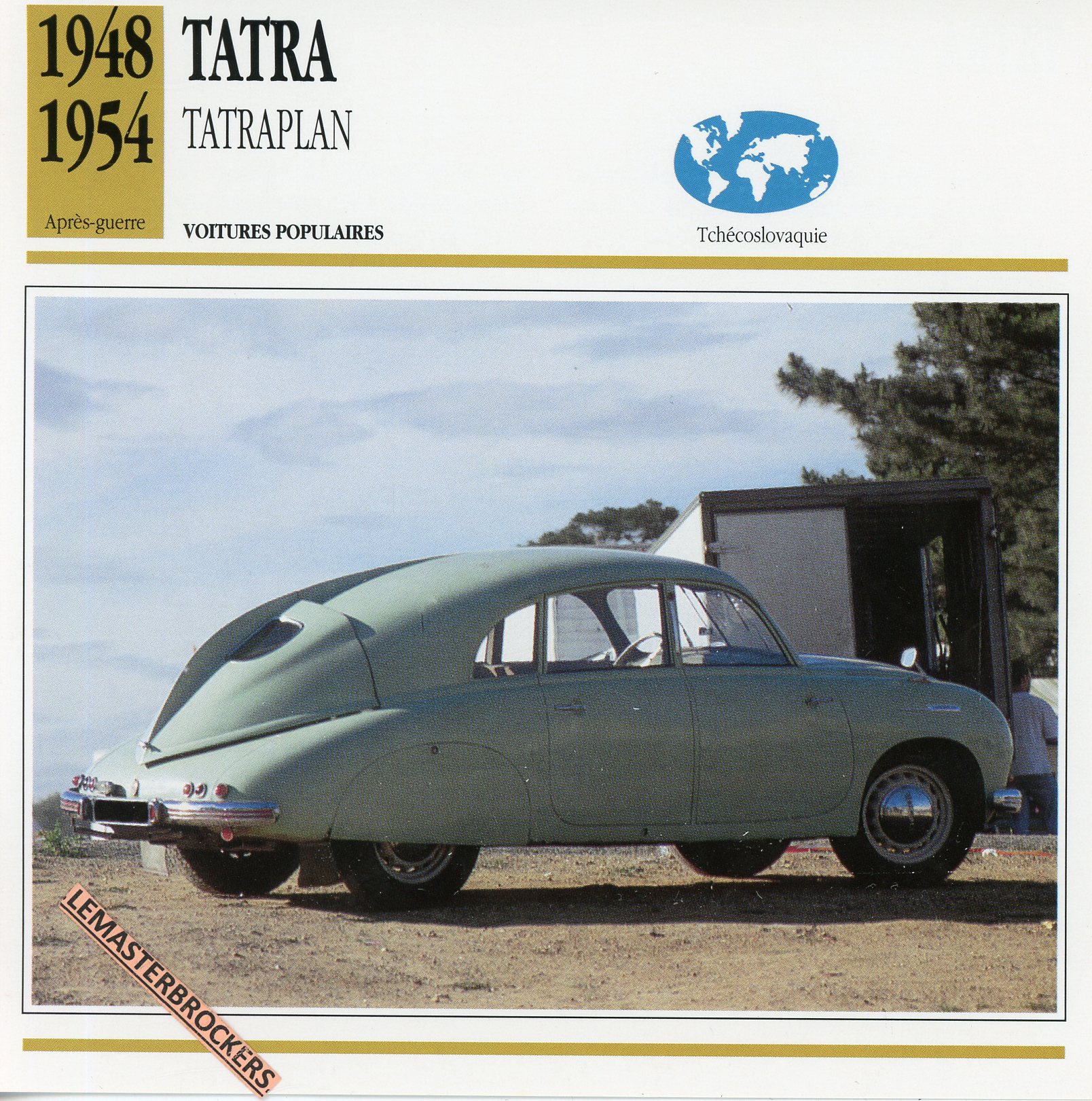 TATRA-TATRAPLAN-LEMASTERBROCKERS-FICHE-AUTO-CARS-CARD-ATLAS