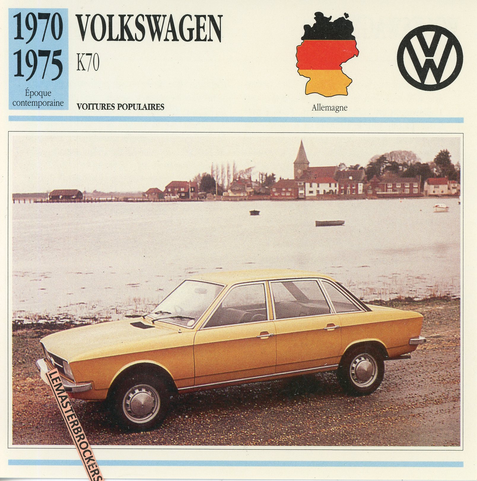 VW-K70-VOLKSWAGEN-LEMASTERBROCKERS-FICHE-AUTO-CARS-CARD-ATLAS
