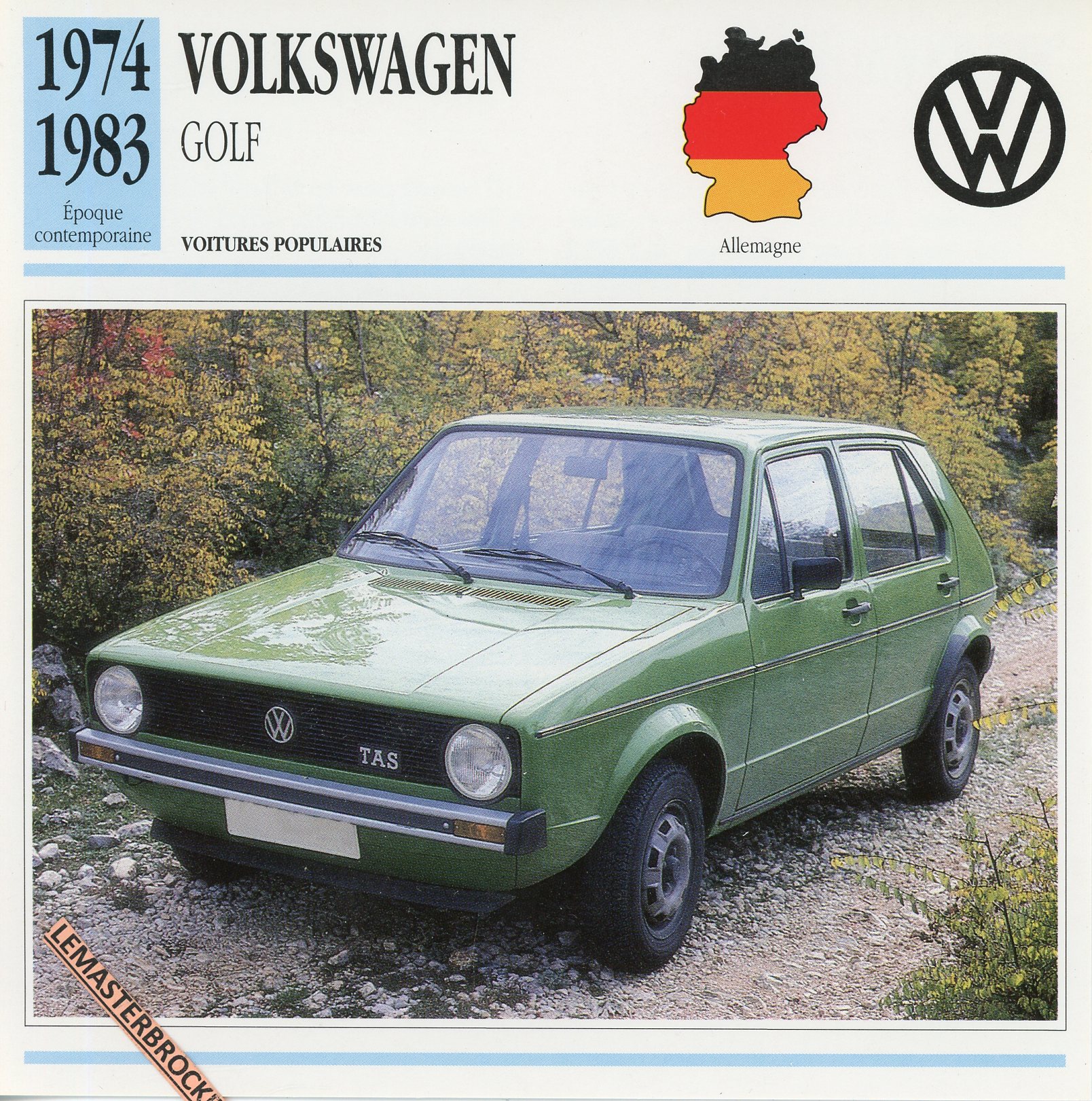 VW-GOLF-VOLKSWAGEN-1974-LEMASTERBROCKERS-FICHE-AUTO-CARS-CARD-ATLAS
