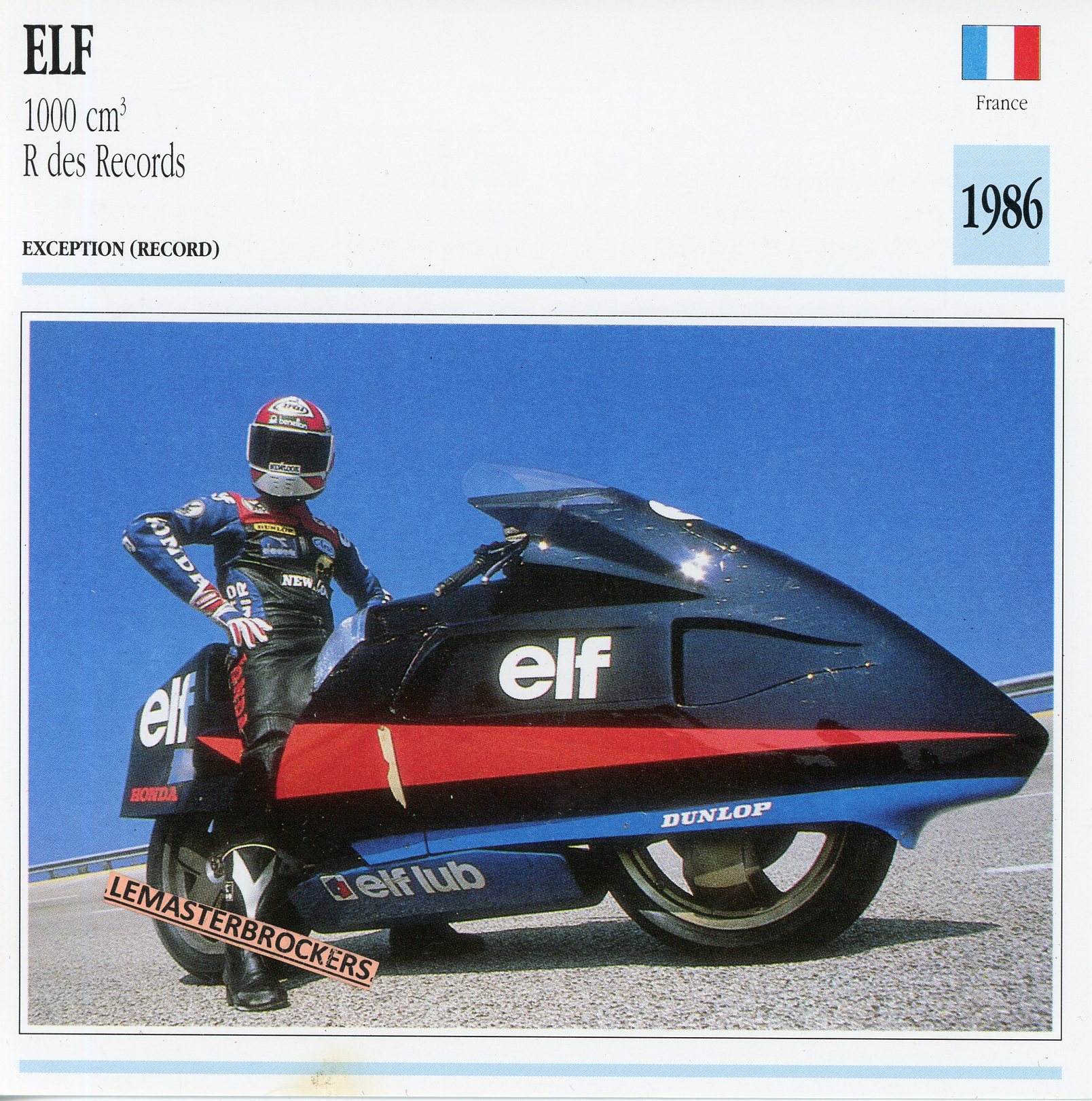 ELF-1000CC-1986-LEMASTERBROCKERS-FICHE-MOTO-DES-RECORDS-DE-VITESSE-CARS-CARD-ATLAS