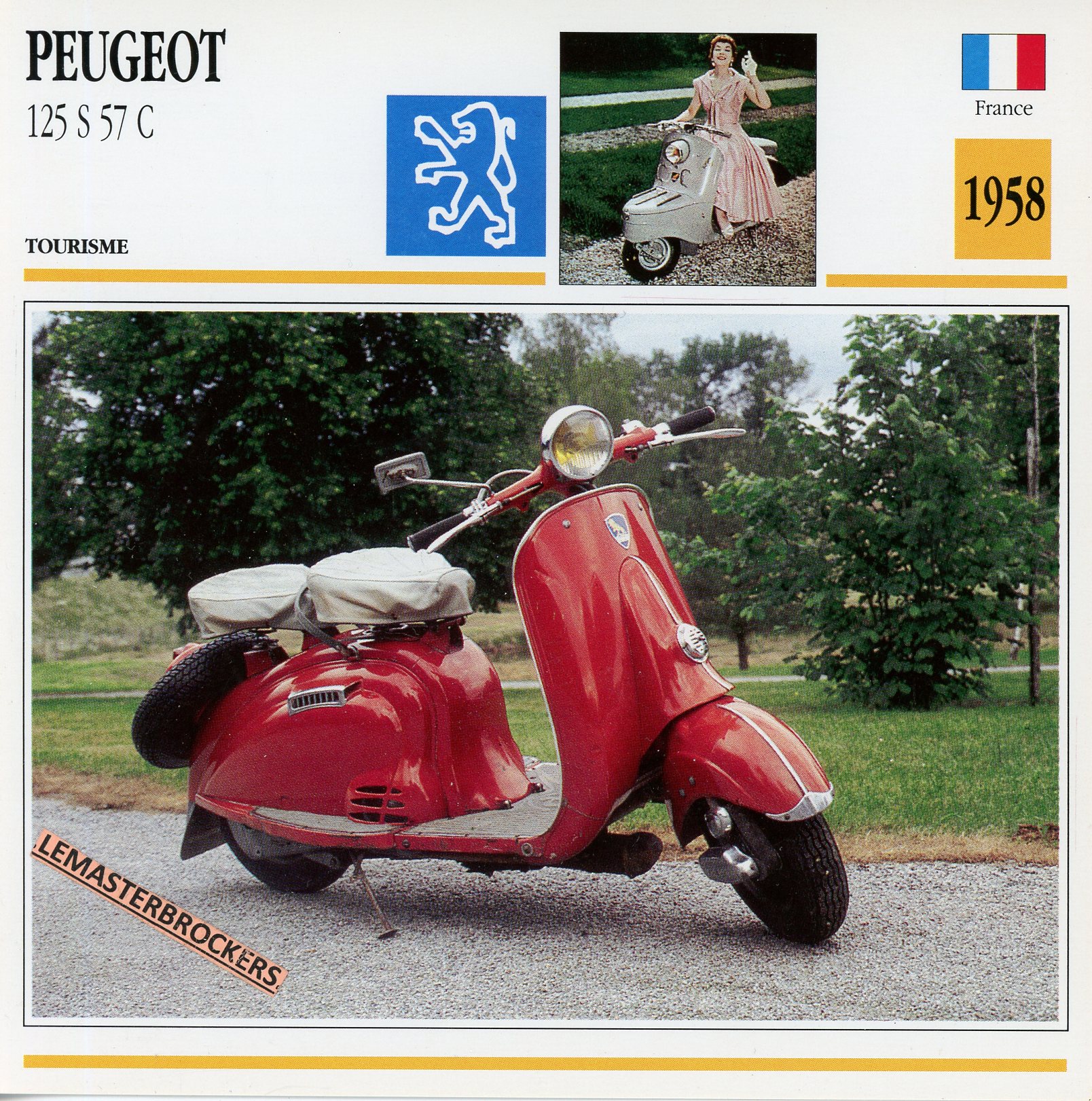 PEUGEOT-125-125S-57C-1958-LEMASTERBROCKERS-FICHE-SCOOTER-ATLAS-CARD