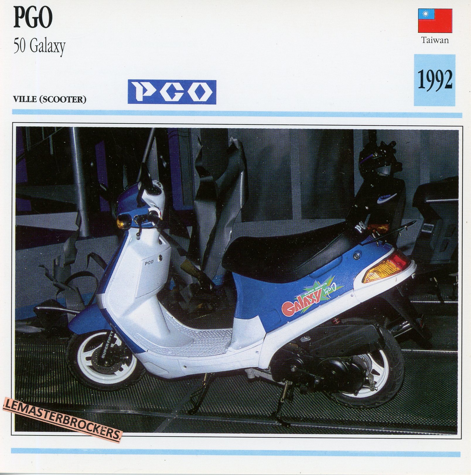 PGO-50-GALAXY-1982-LEMASTERBROCKERS-FICHE-SCOOTER-ATLAS-CARD