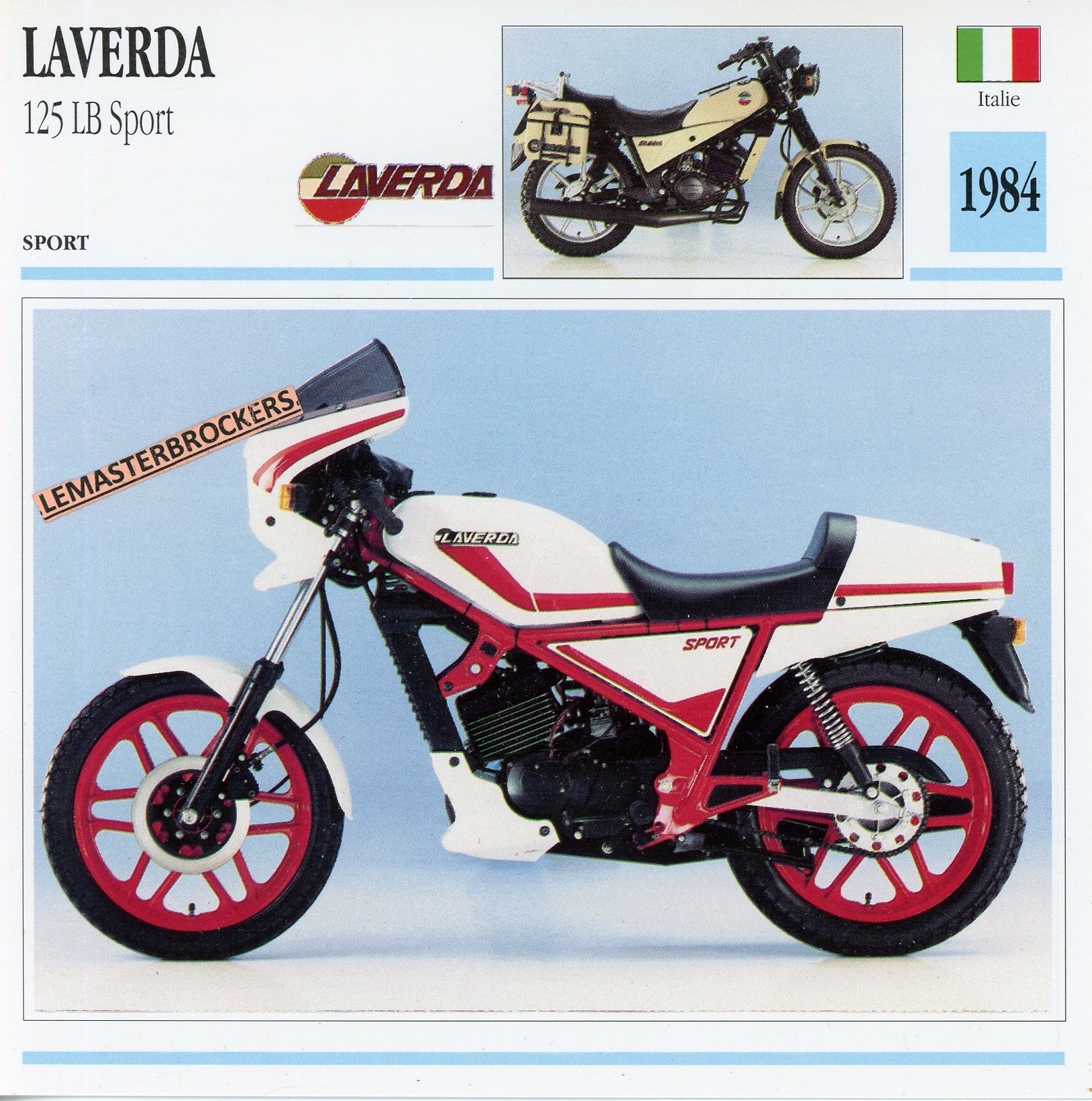 LAVERDA-125-LB-SPORT-1984-LEMASTERBROCKERS-FICHE-MOTO-ATLAS-CARD