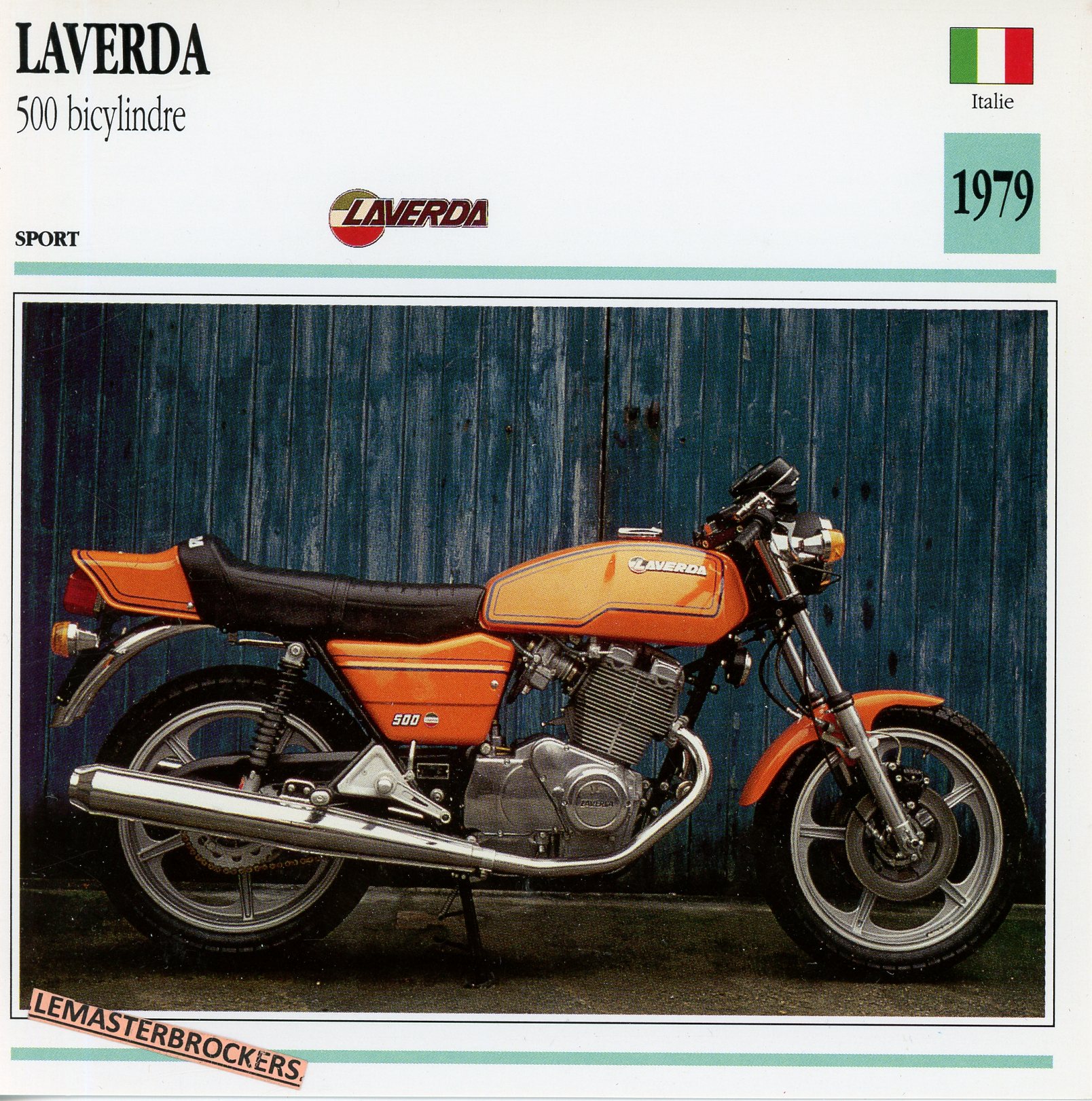 LAVERDA 500 BICYLINDRE 1979 - FICHE MOTO ATLAS COLLECTION