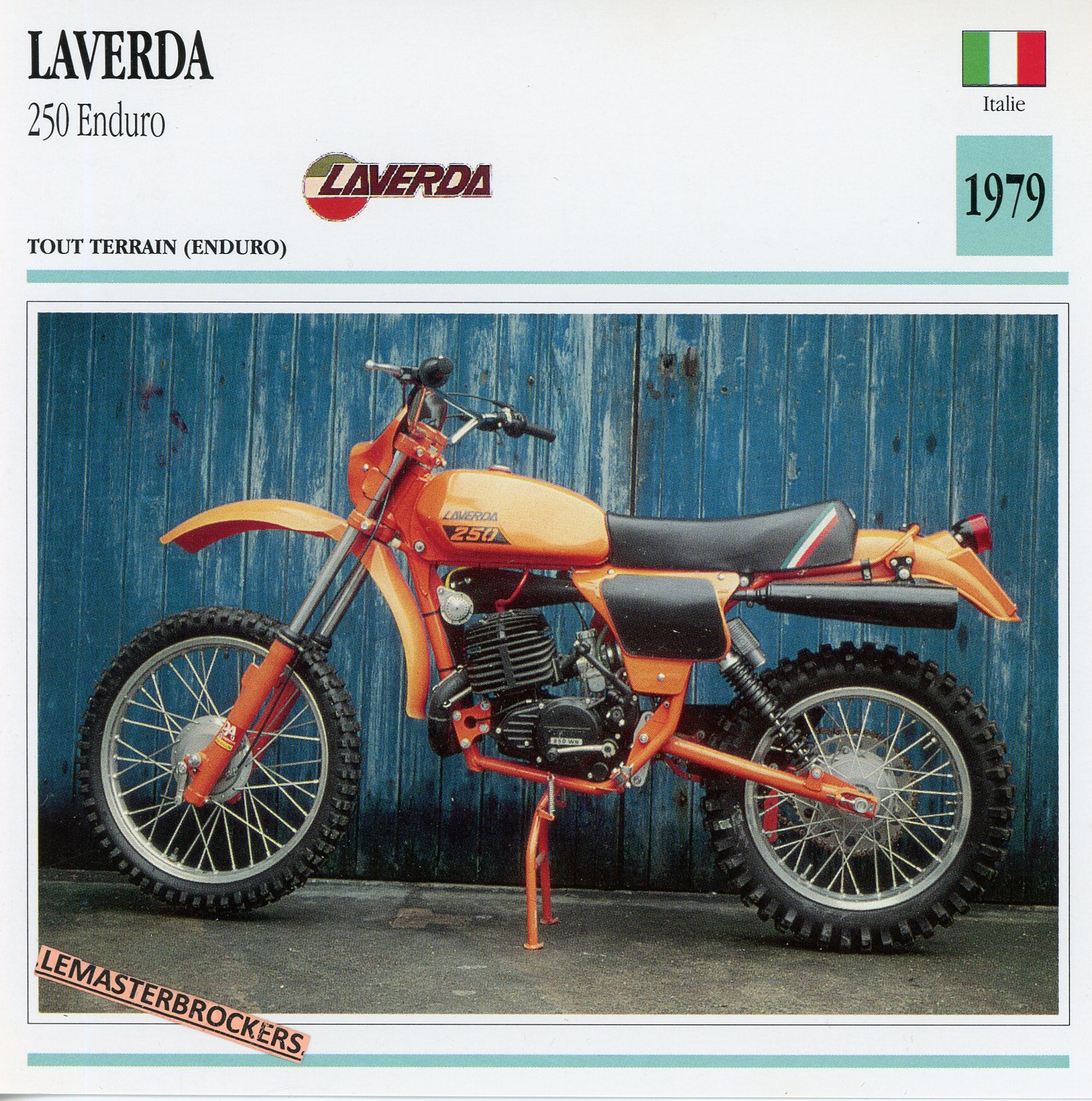 LAVERDA-250-ENDURO-1979-LEMASTERBROCKERS-FICHE-MOTO-ATLAS-CARD