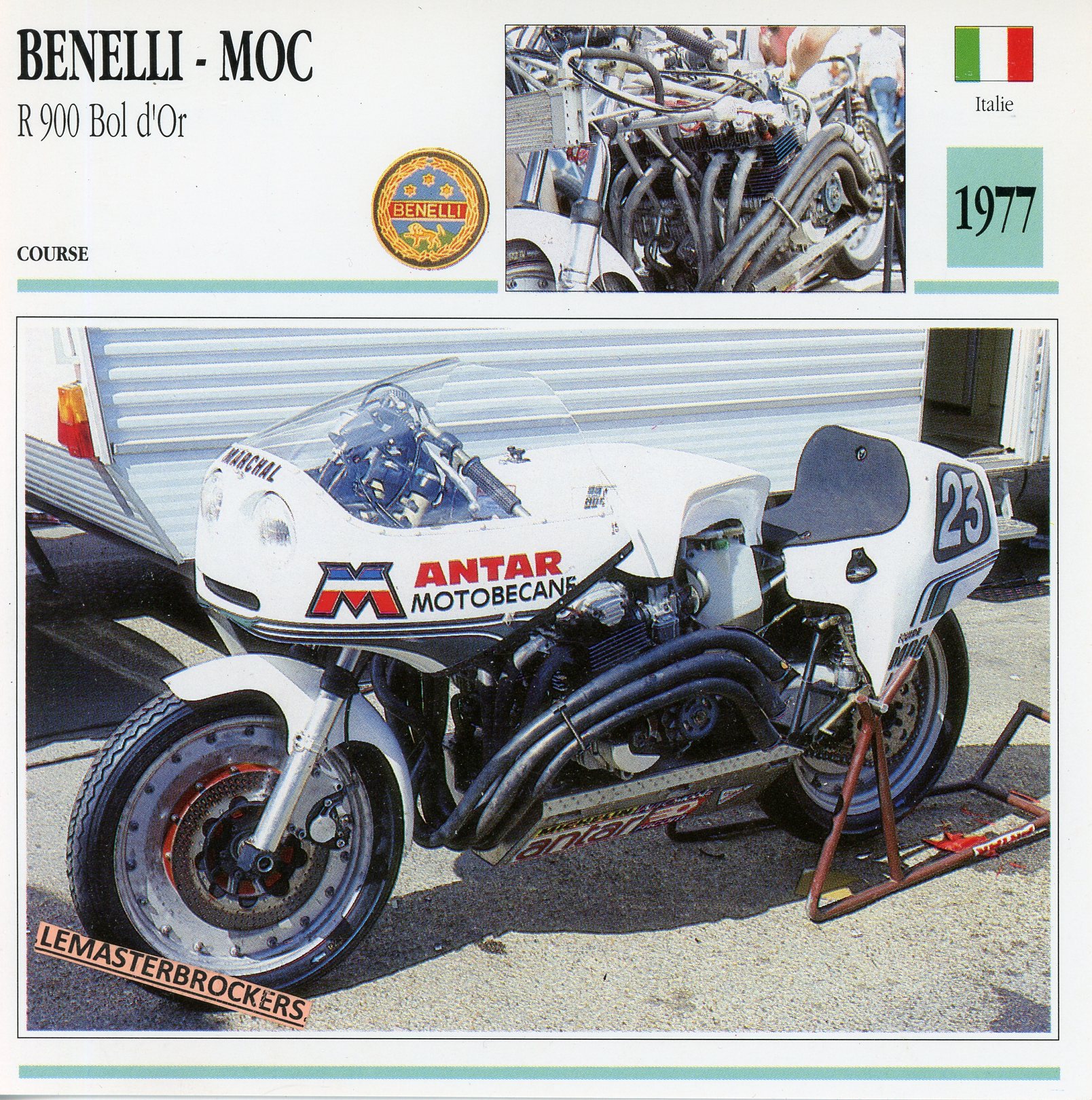 BENELLI-900-R900-BOL-D'OR-1977-LEMASTERBROCKERS-FICHE-MOTO-ATLAS-CARD
