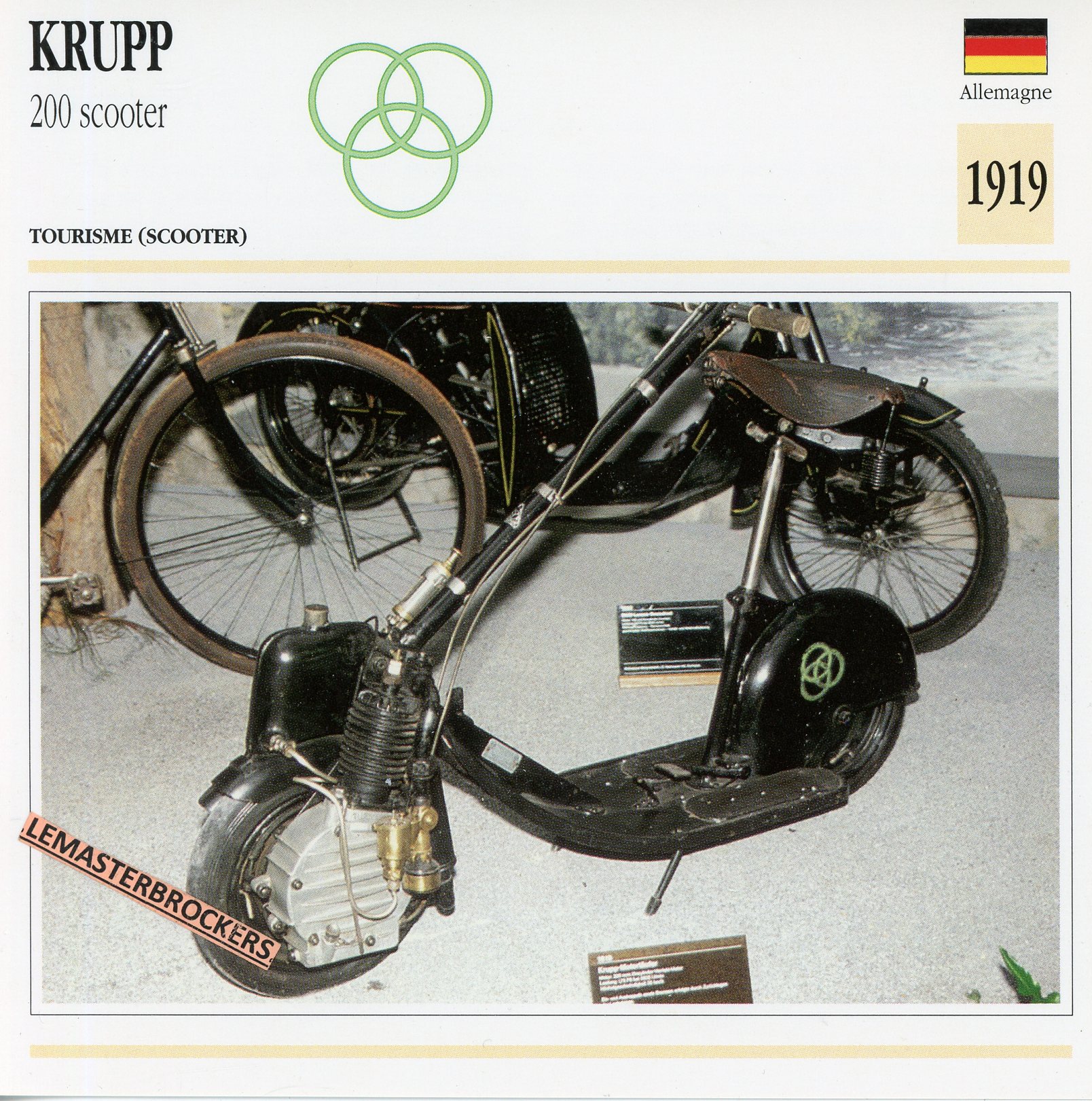 KRUPP-200-SCOOTER-LEMASTERBROCKERS-FICHE-TROTINETTE-ATLAS-CARD-1919