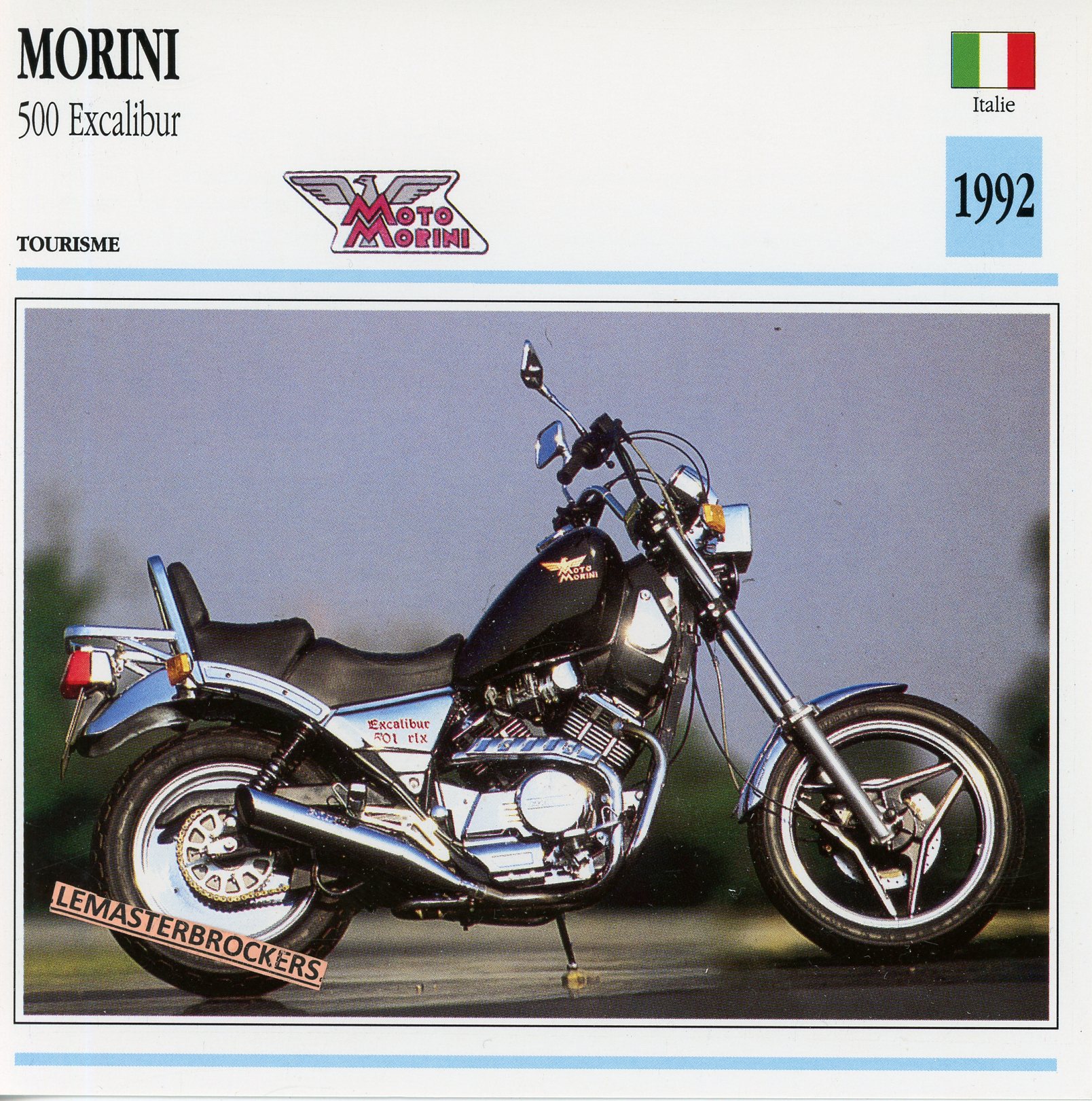 MORINI-500-EXCALIBUR-1992-LEMASTERBROCKERS-FICHE-MOTO-ATLAS-CARD