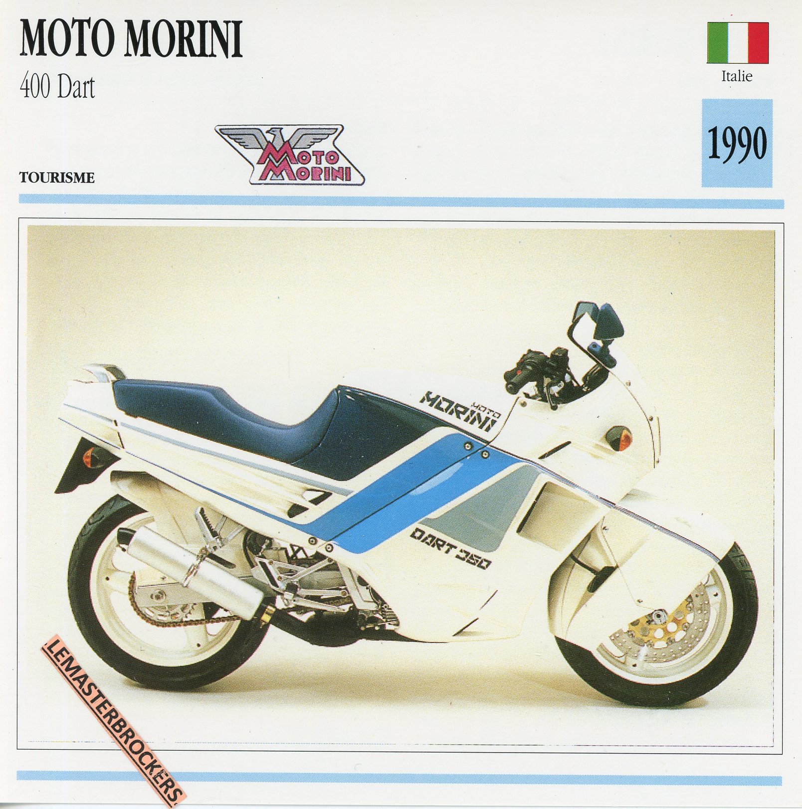 MORINI 400 DART 1990 - FICHE MOTO ATLAS COLLECTION