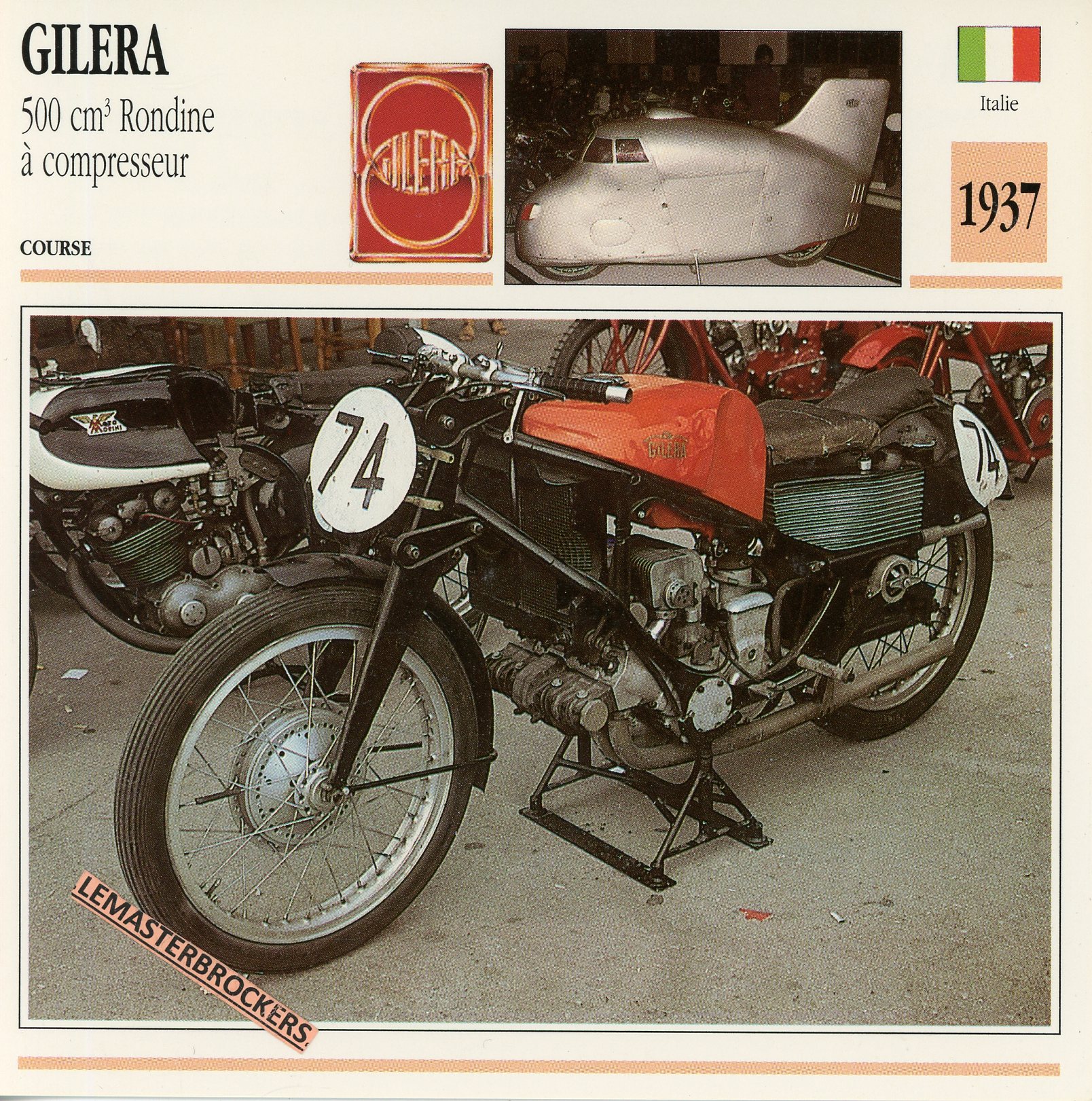 GILERA-500-RONDINE-1937-LEMASTERBROCKERS-FICHE-MOTO-ATLAS-CARD-MOTORCYCLE