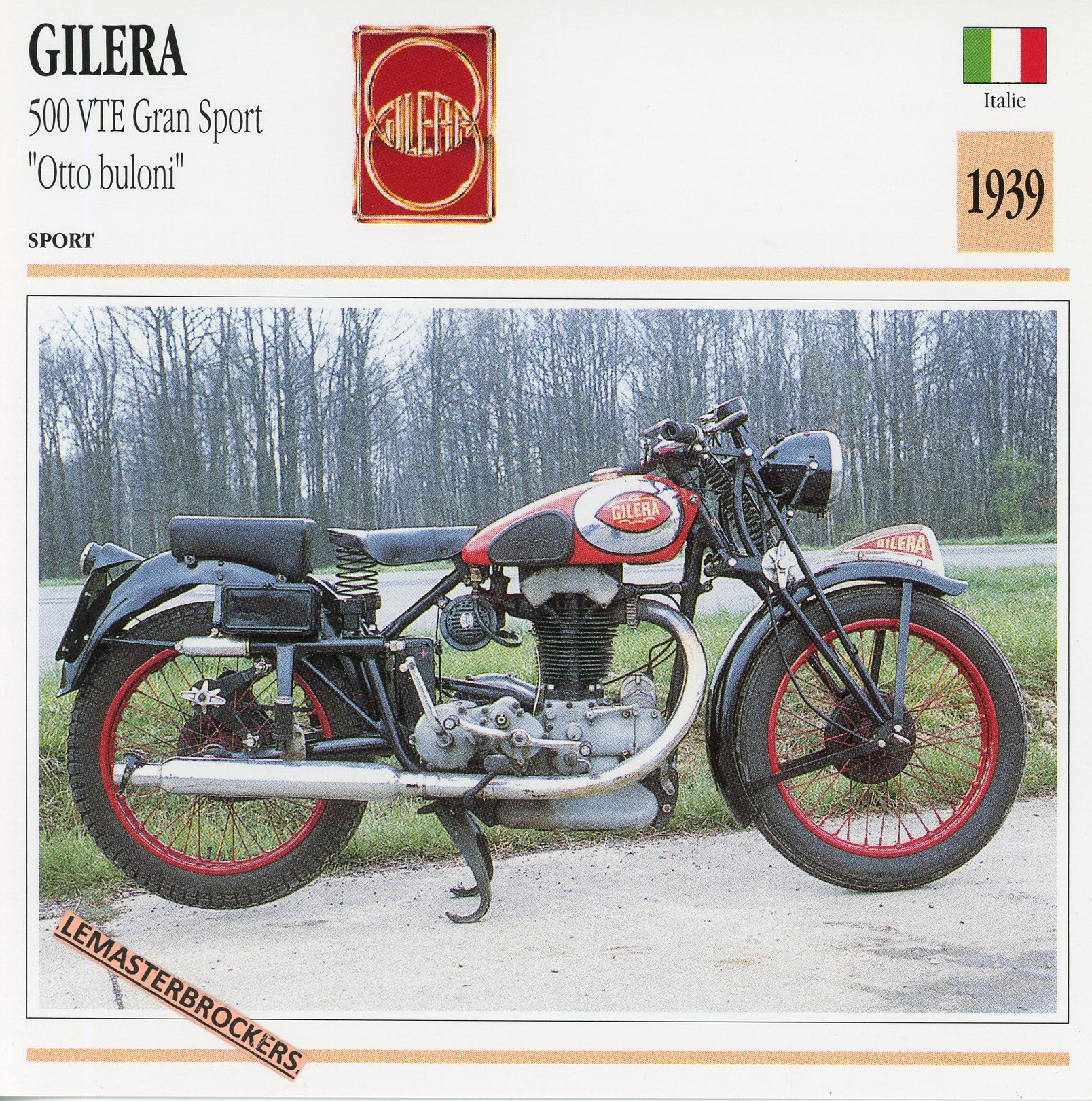 GILERA-500-VTE-OTTO-BUILLONI-1939-LEMASTERBROCKERS-FICHE-MOTO-ATLAS-CARD-MOTORCYCLE