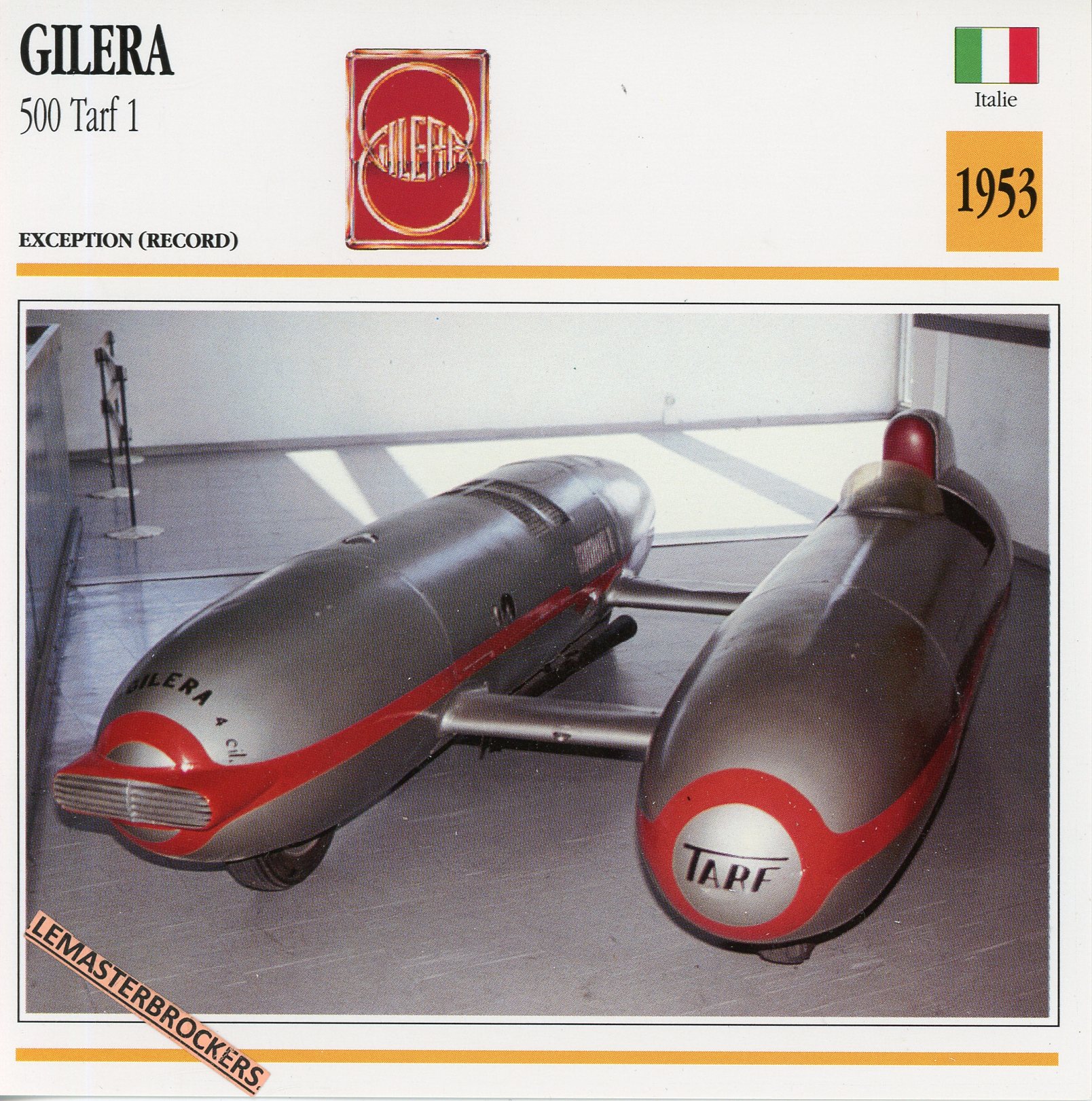 GILERA-500-TARF-1953-LEMASTERBROCKERS-FICHE-MOTO-ATLAS-CARD