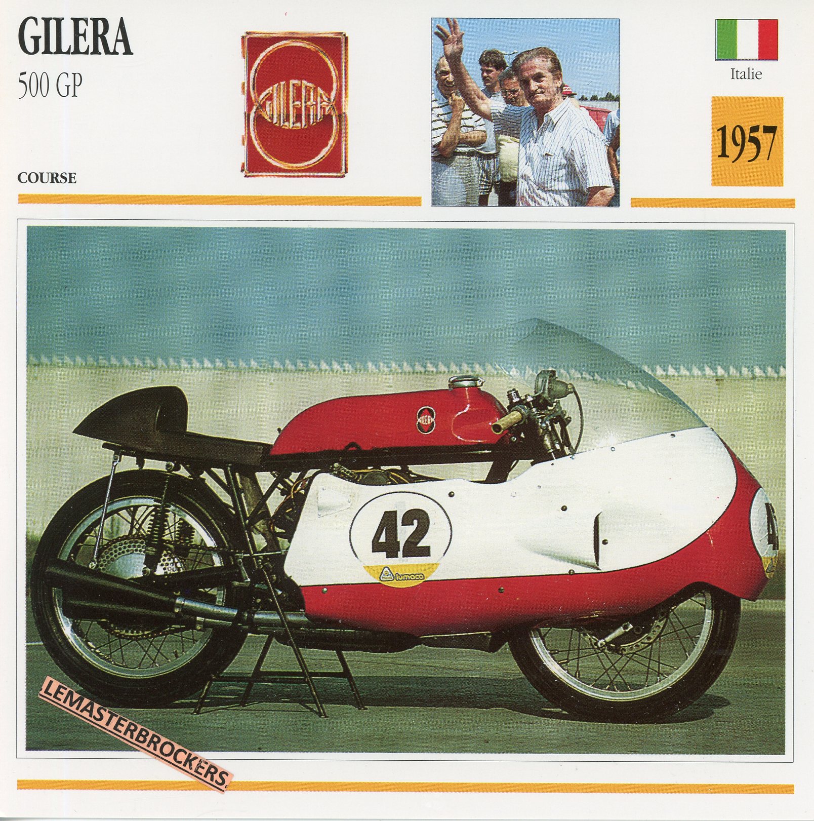 GILERA-500-GP-1957-FICHE-MOTO-MOTORCYCLE-CARDS-ATLAS-LEMASTERBROCKERS