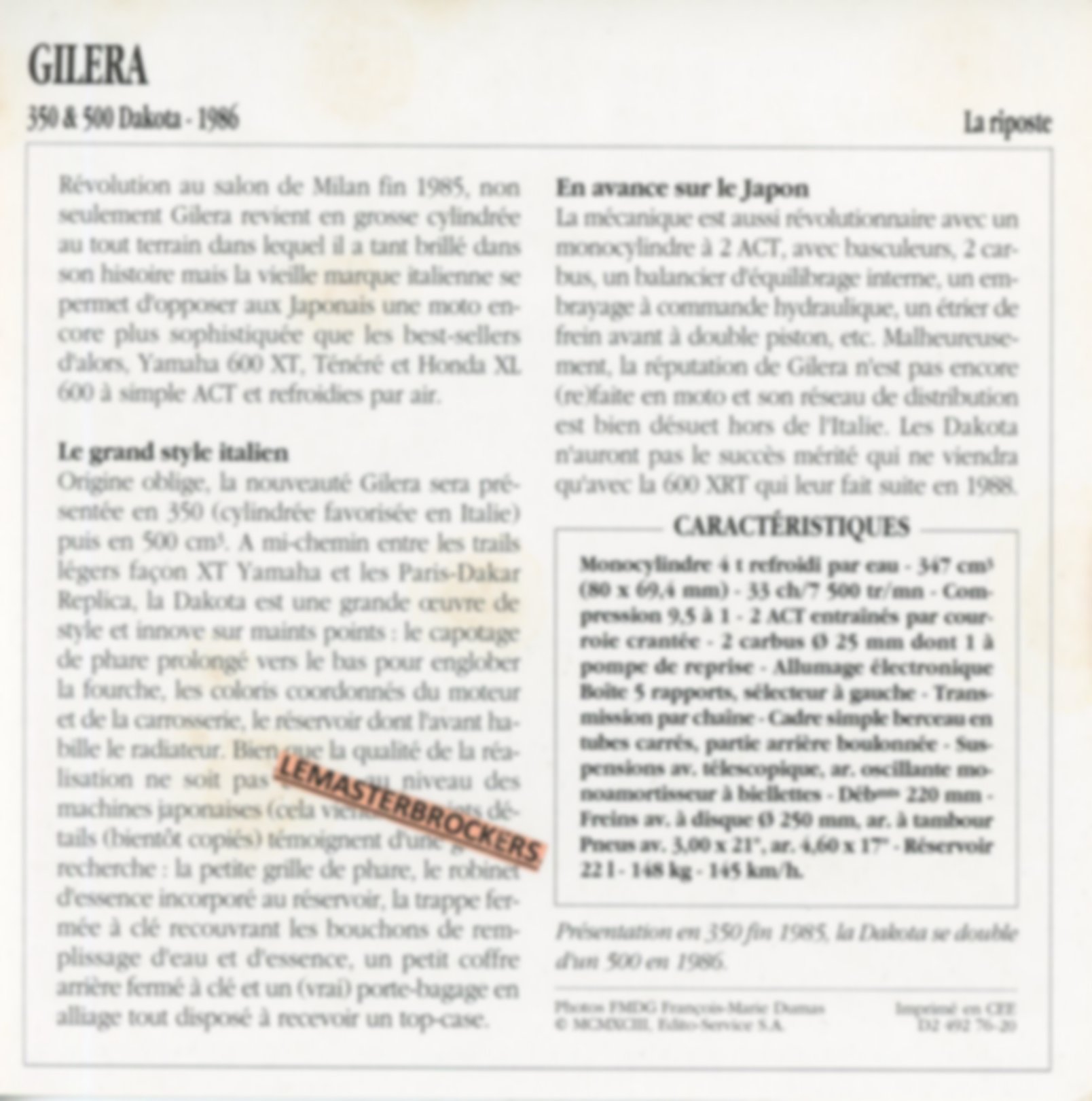 GILERA-DAKOTA-1986-FICHE-MOTO-MOTORCYCLE-CARDS-LEMASTERBROCKERS